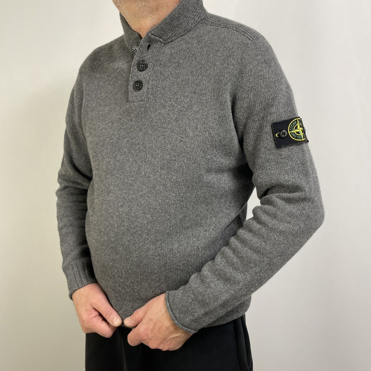 Stone Island Vintage Stone Island Pullower Sweater Gray Size XL Size US XL / EU 56 / 4 - 2 Thumbnail