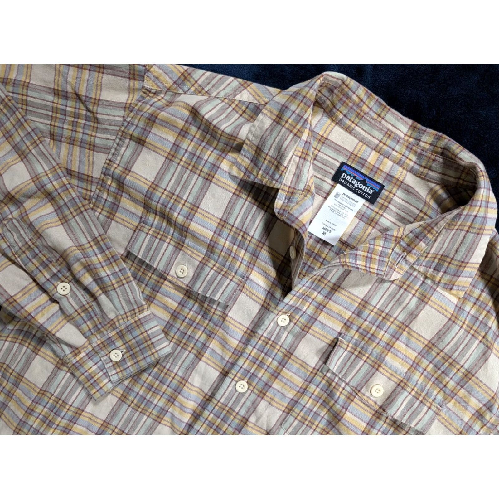 Patagonia Patagonia Shirt Mens M Lightweight Fjord Flannel Button-Up Long Sleeve Plaid Gray Cotton Casual Outdoor Classic Nature Outdoor Size US M / EU 48-50 / 2 - 2 Thumbnail