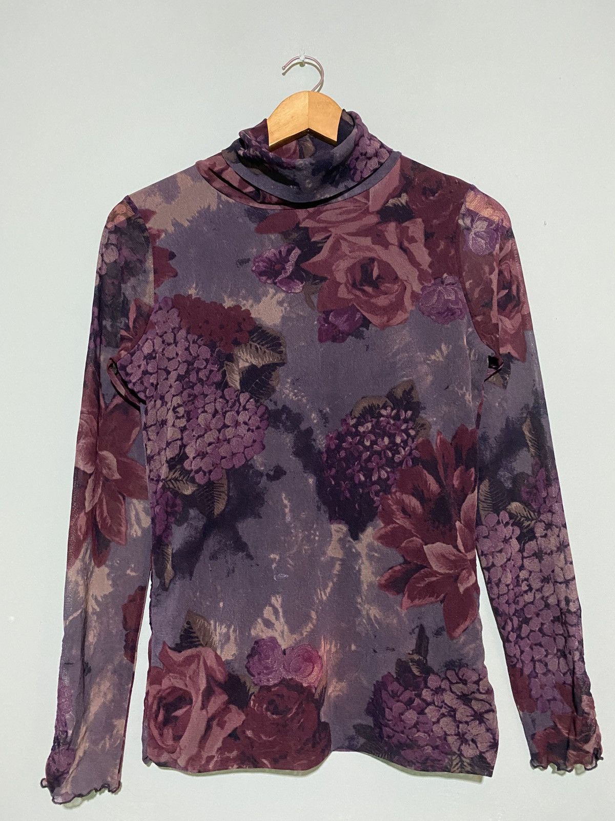 Other Elenad Luxury Made In Italy Floral Mesh Top Size XL / US 12-14 / IT 48-50 - 4 Thumbnail
