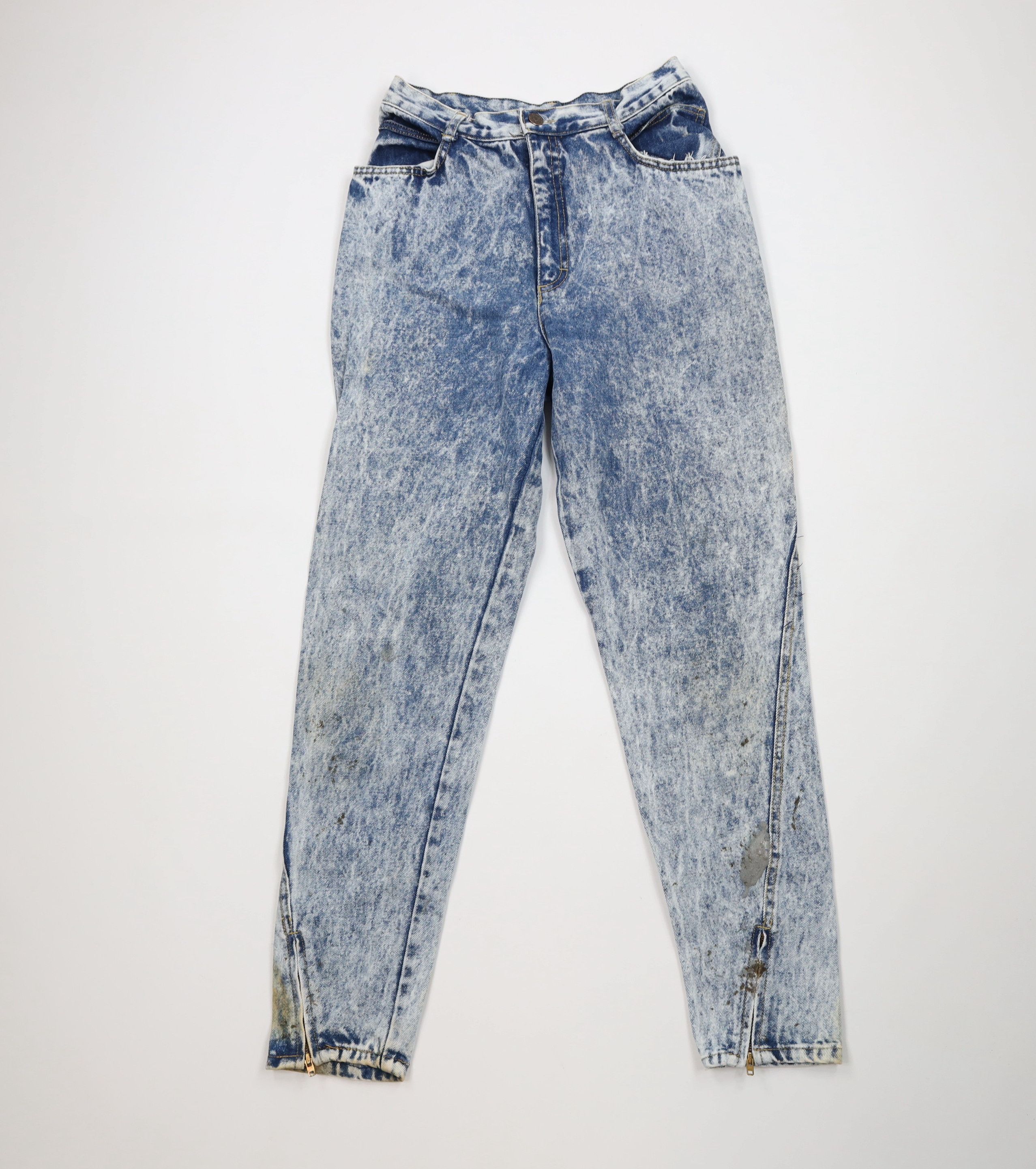 Vintage Vintage 70s Streetwear Acid Wash Zip Cuff Denim Jeans USA Size 34" / US 12 / IT 48 - 1 Thumbnail
