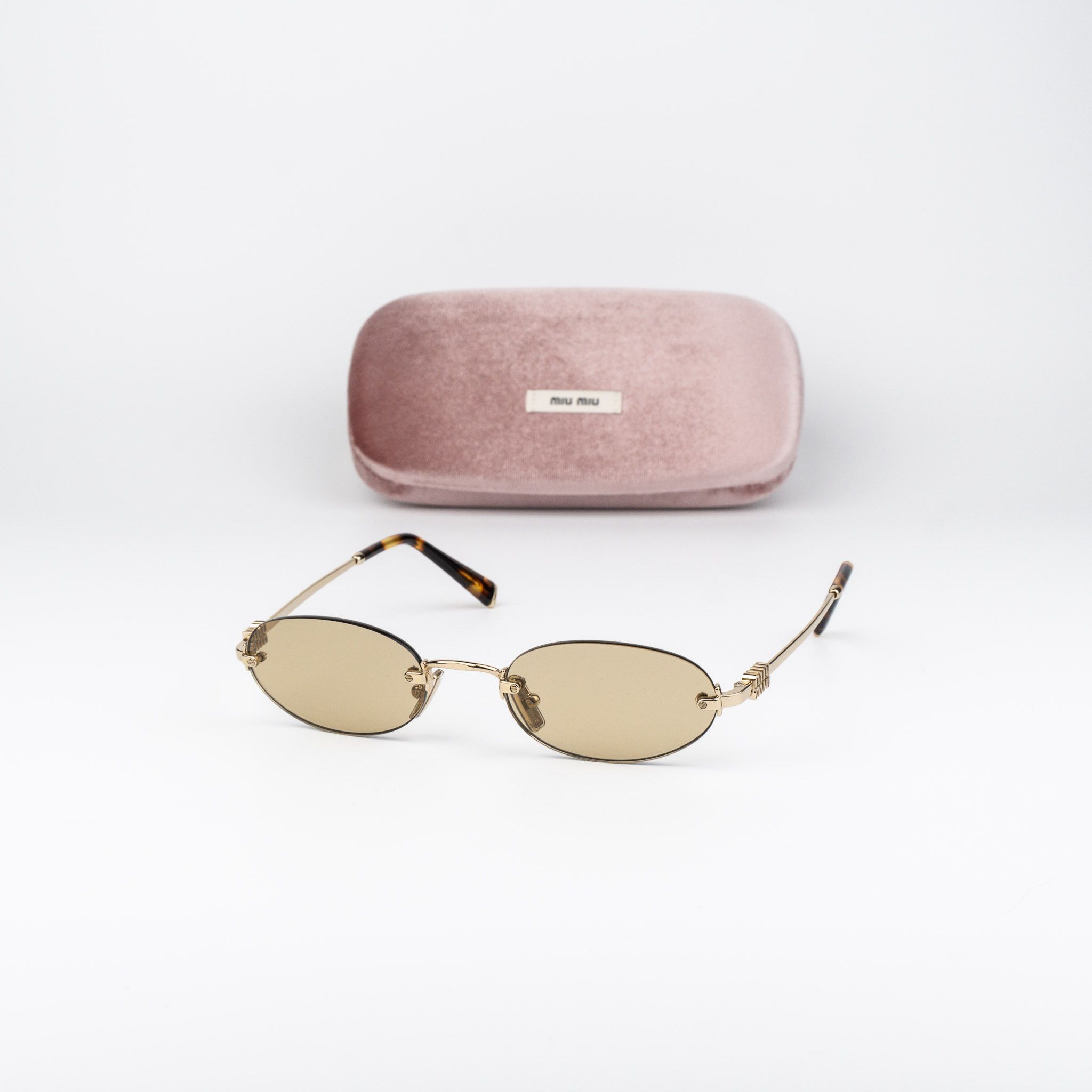 Miu Miu Miu Miu Women Sunglasses Oval MUA54S ZVN10R NEW AUTHENTIC Size ONE SIZE - 1 Thumbnail