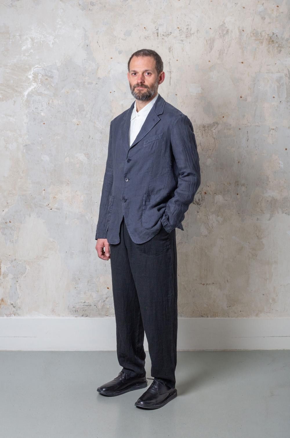 Barena Barena Rizzo Telino Unstructured Blazer - Navy Linen Size US M / EU 48-50 / 2 - 6 Thumbnail