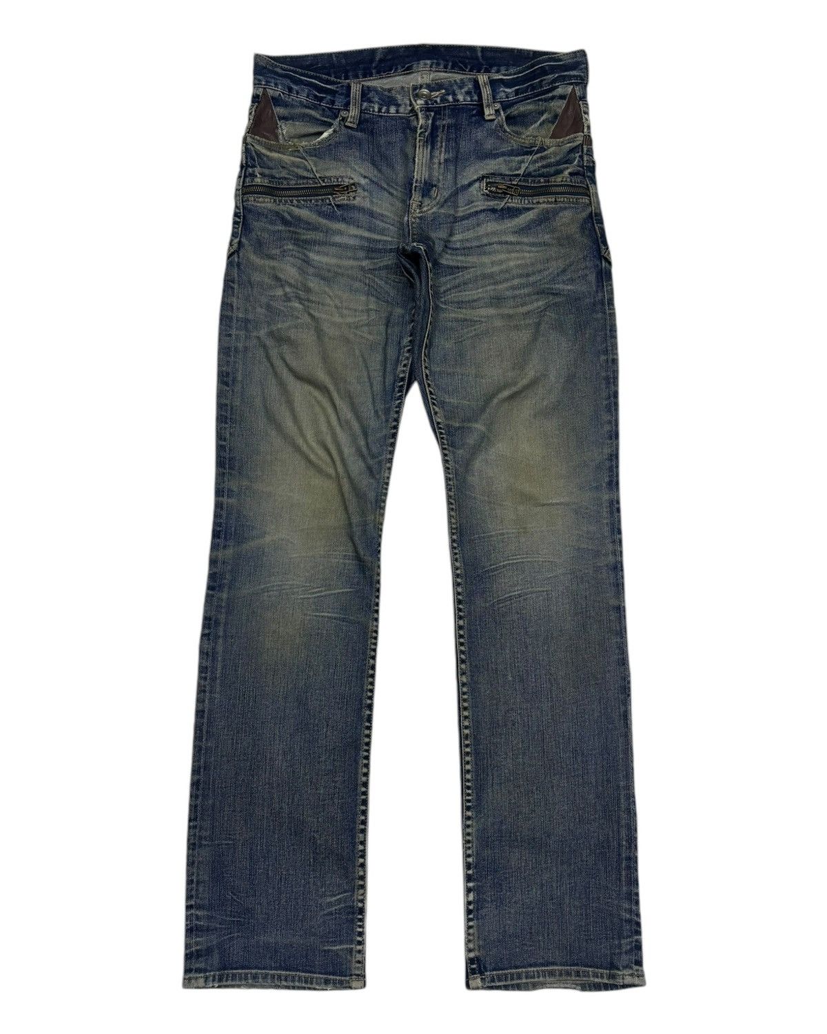 If Six Was Nine × Michel Klein × Vintage 🔥MICHEL KLEIN DOUBLE POCKET DISTRESSED DENIM JEANS Size US 32 / EU 48 - 8 Thumbnail