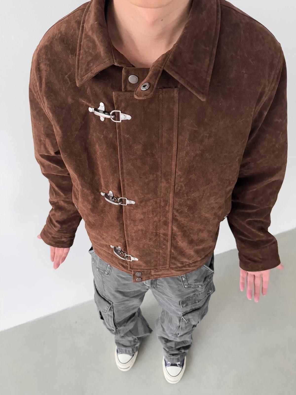 Japanese Brand Fireman Clasp Brown Suede Jacket Size US M / EU 48-50 / 2 - 6 Thumbnail