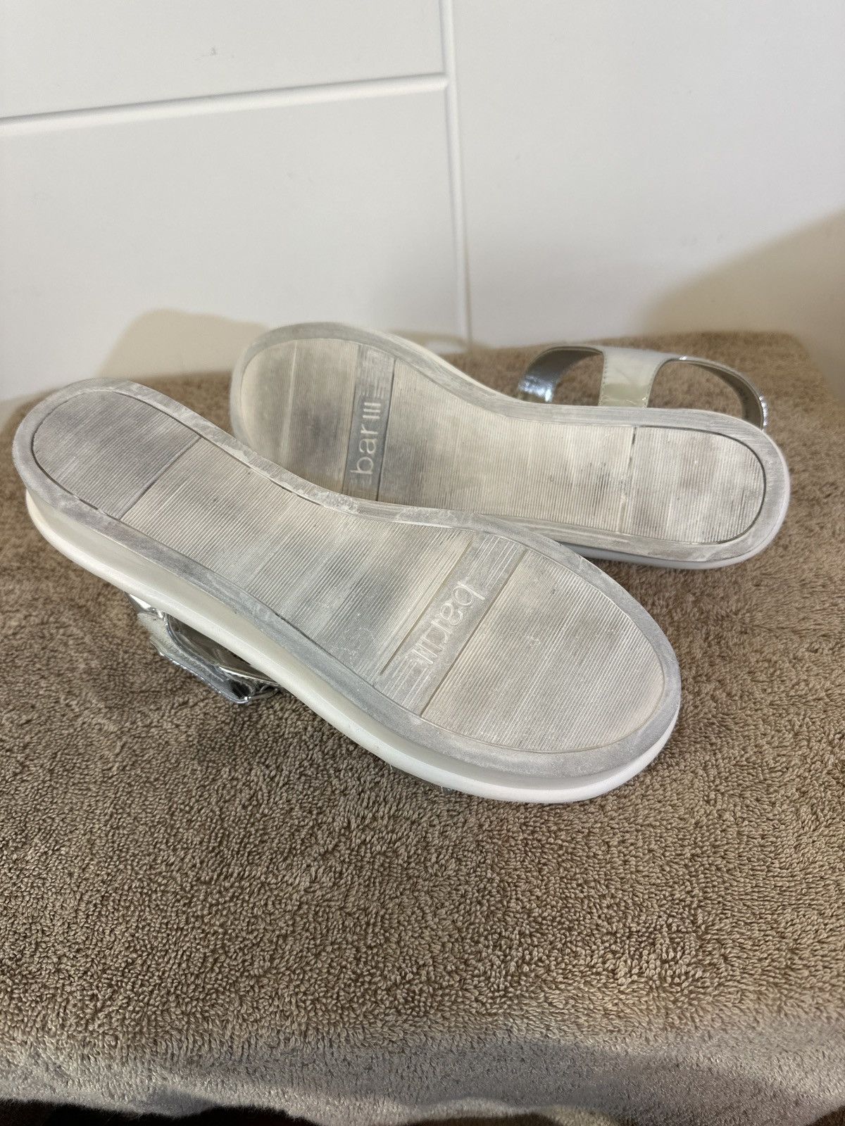 Bar III Bar III Silver Metallic Strappy Sandals. Size US 9.5 / IT 39.5 - 6 Thumbnail