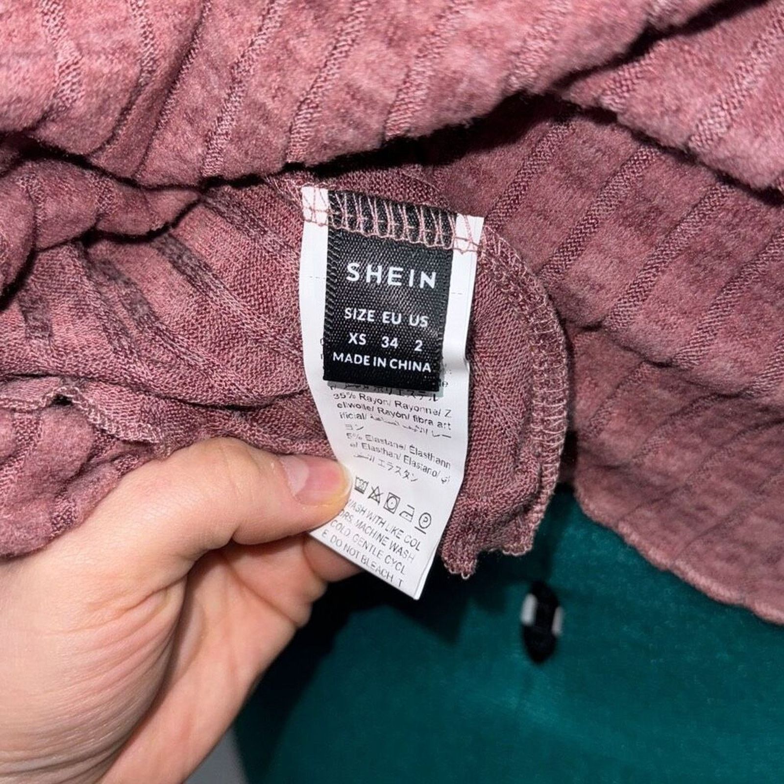 Shein SHEIN Pink Ribbed Long-Sleeve Shirt | Sz XS Size XS / US 0-2 / IT 36-38 - 7 Thumbnail
