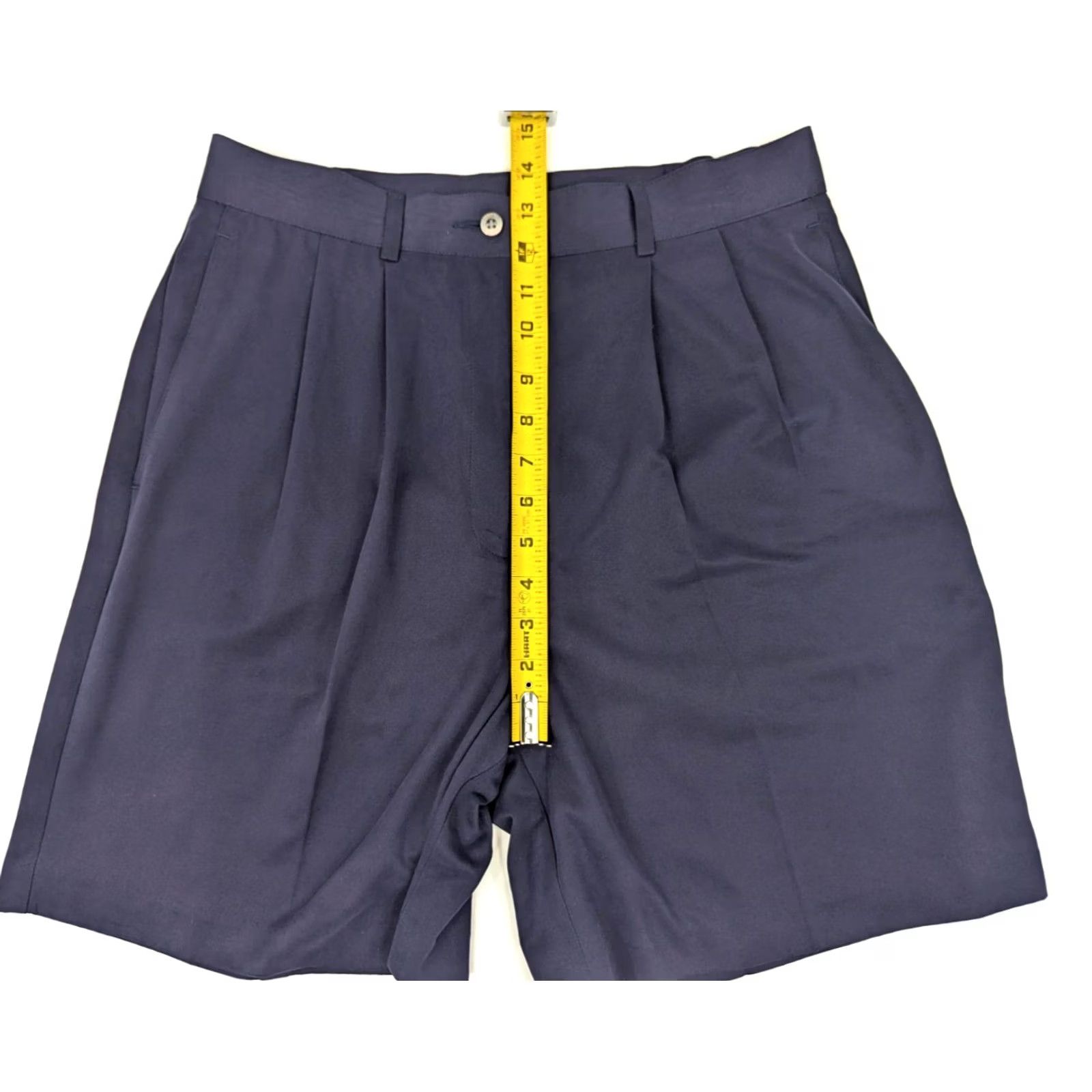 Vintage Ping Bermuda Golf Shorts Women 10 Navy Blue Stretch Pockets Flat Front Bermuda Athletic Slip Pocket Zip Front Size 32" / US 10 / IT 46 - 4 Thumbnail