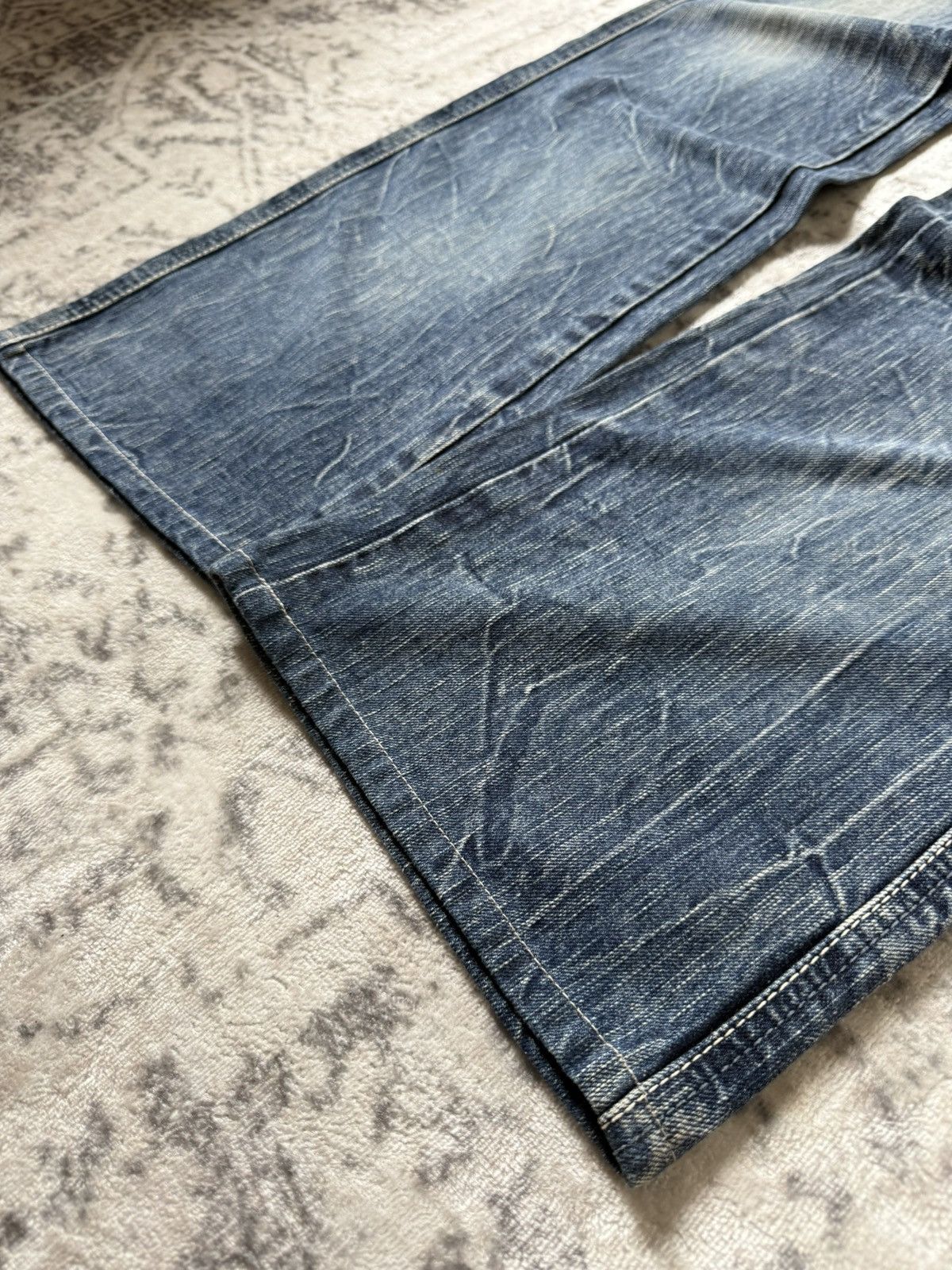 Edwin 2000s Edwin 503 Shadow Wrinkle Wash Flared Jeans Size US 30 / EU 46 - 8 Thumbnail