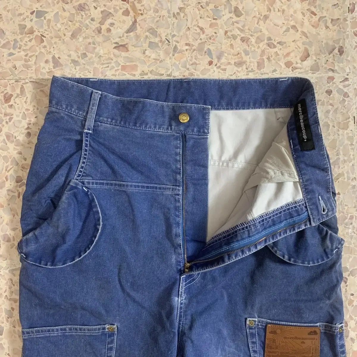 Issey Miyake MERCIBEAUCOUP BY ISSEY MIYAKE EAR DESIGN DROP CROTCH DENIM Size US 32 / EU 48 - 6 Thumbnail
