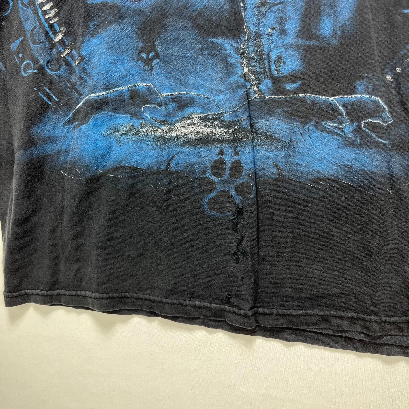 Vintage 90s Sun Faded Wolf Dog Nature T Shirt XL