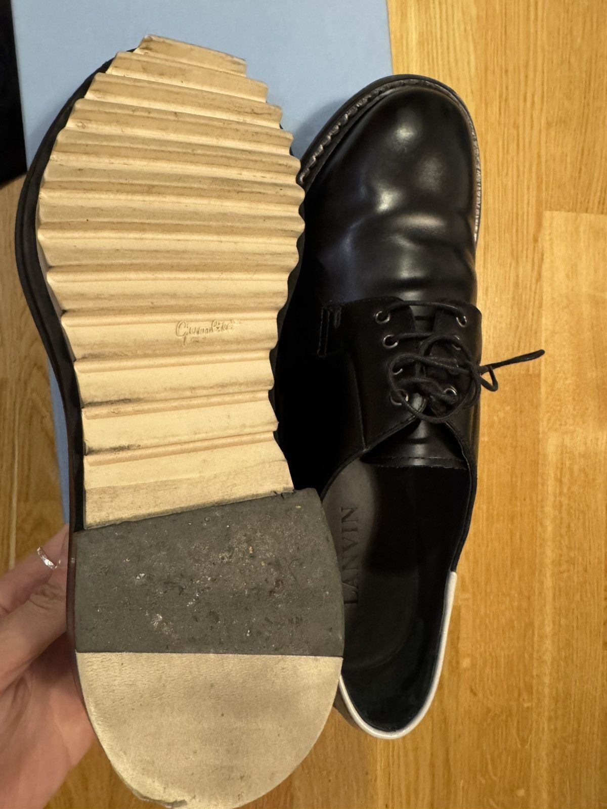 Lanvin Lanvin black leather lace up derby shoes Size US 10 / EU 43 - 5 Thumbnail
