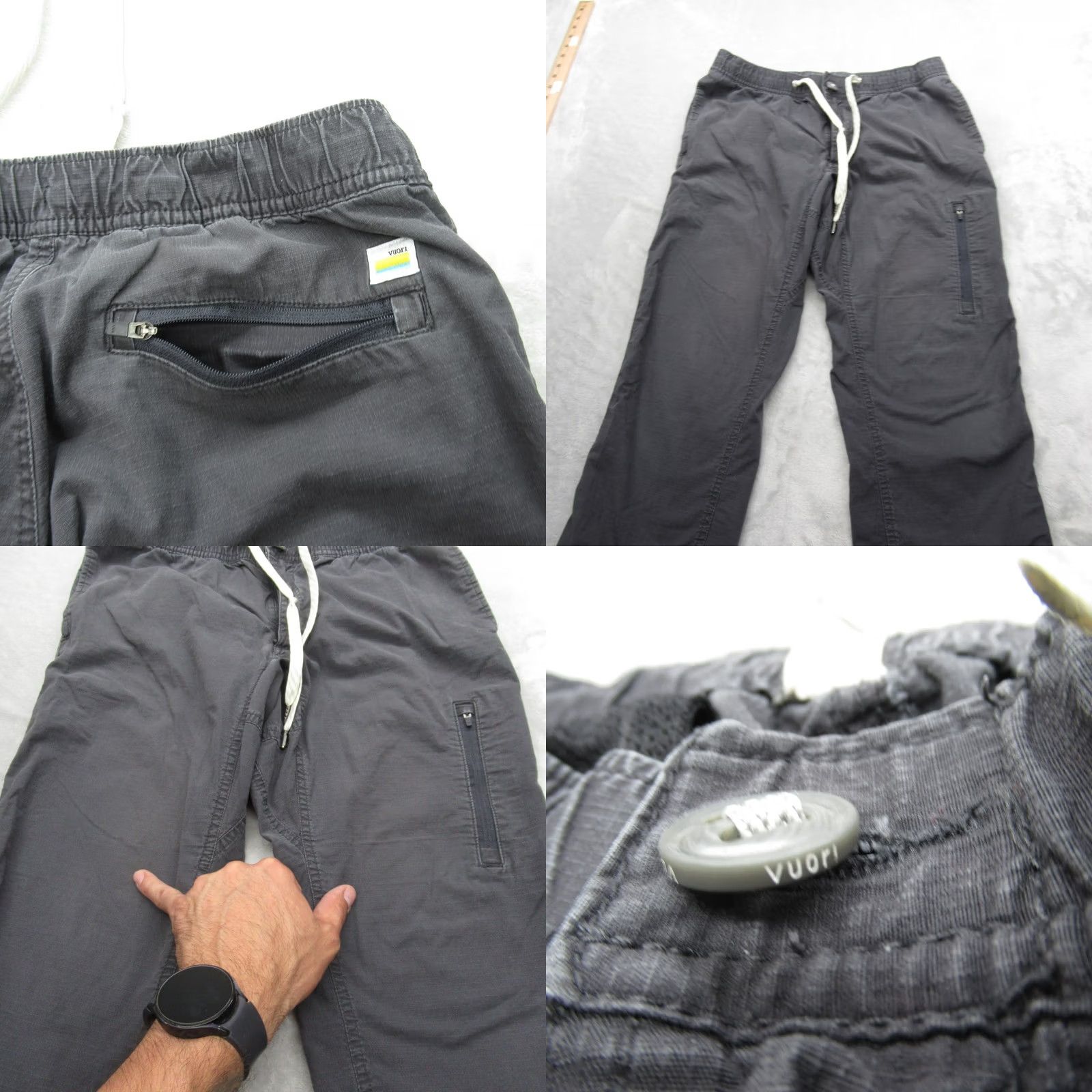 Vuori Vuori Pants Men Medium Gray Elastic Drawstring Pockets Ripstop Climbing READ Size US 31 - 8 Thumbnail