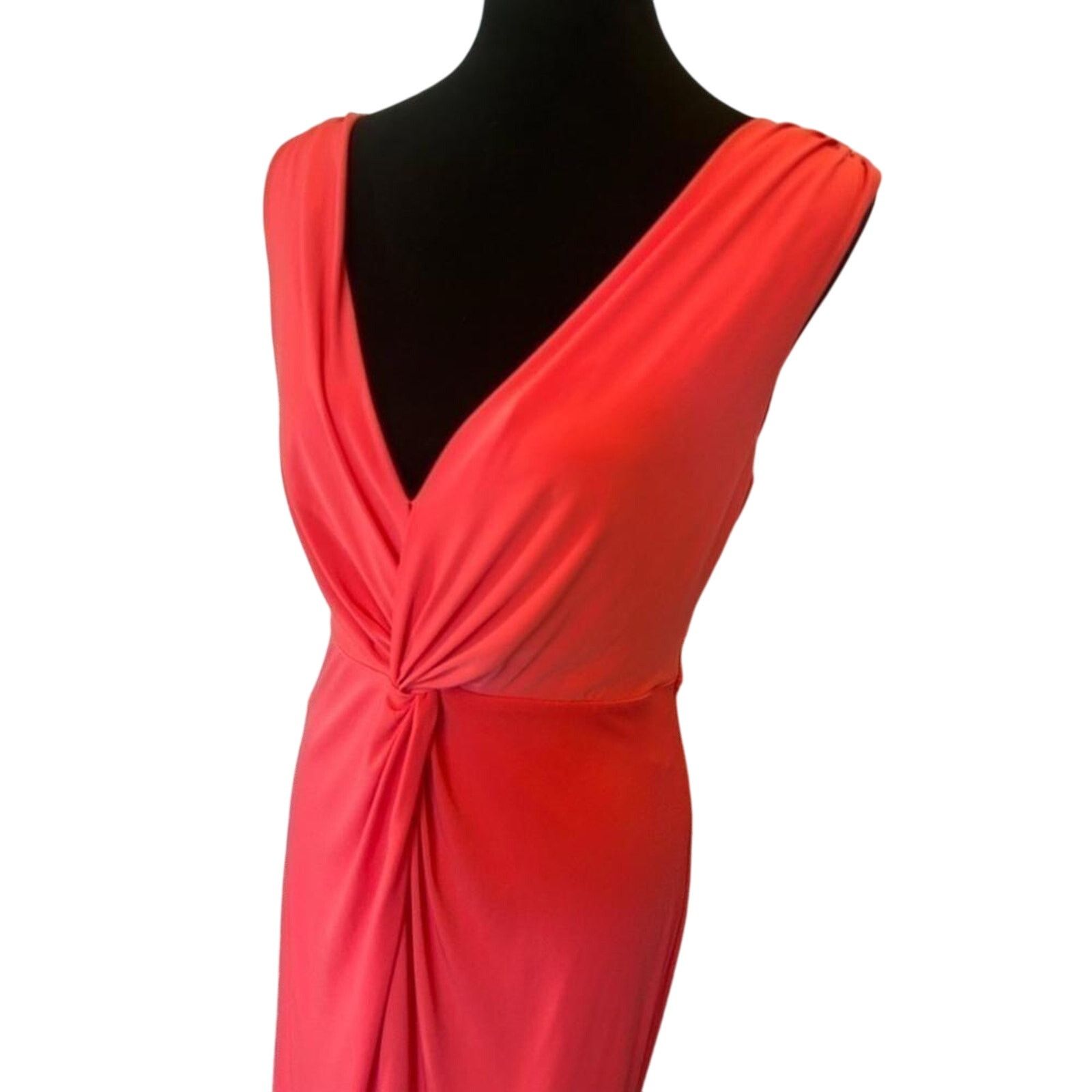 Designer Calvin Klein NWT Elegant Coral Evening Gown Size M / US 6-8 / IT 42-44 - 2 Thumbnail