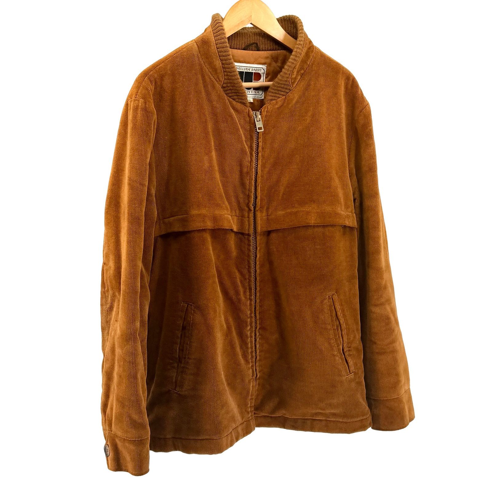 Vintage Vintage 70s William Barry Brown Corduroy Bomber Jacket Size US L / EU 52-54 / 3 - 1 Thumbnail