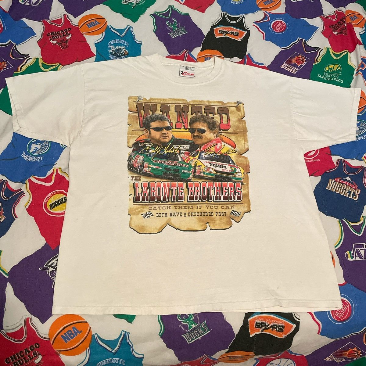 Chase Authentics × NASCAR × Vintage Vintage 1999 NASCAR Bobby & Tony LaBonte Brothers Tee Size US XL / EU 56 / 4 - 1 Thumbnail
