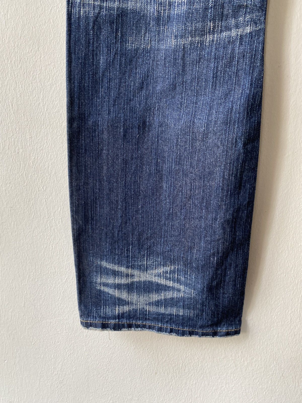 Edwin Japanese Brand Edwin 503 Blue Trip Distressed Denim Size US 31 - 12 Thumbnail