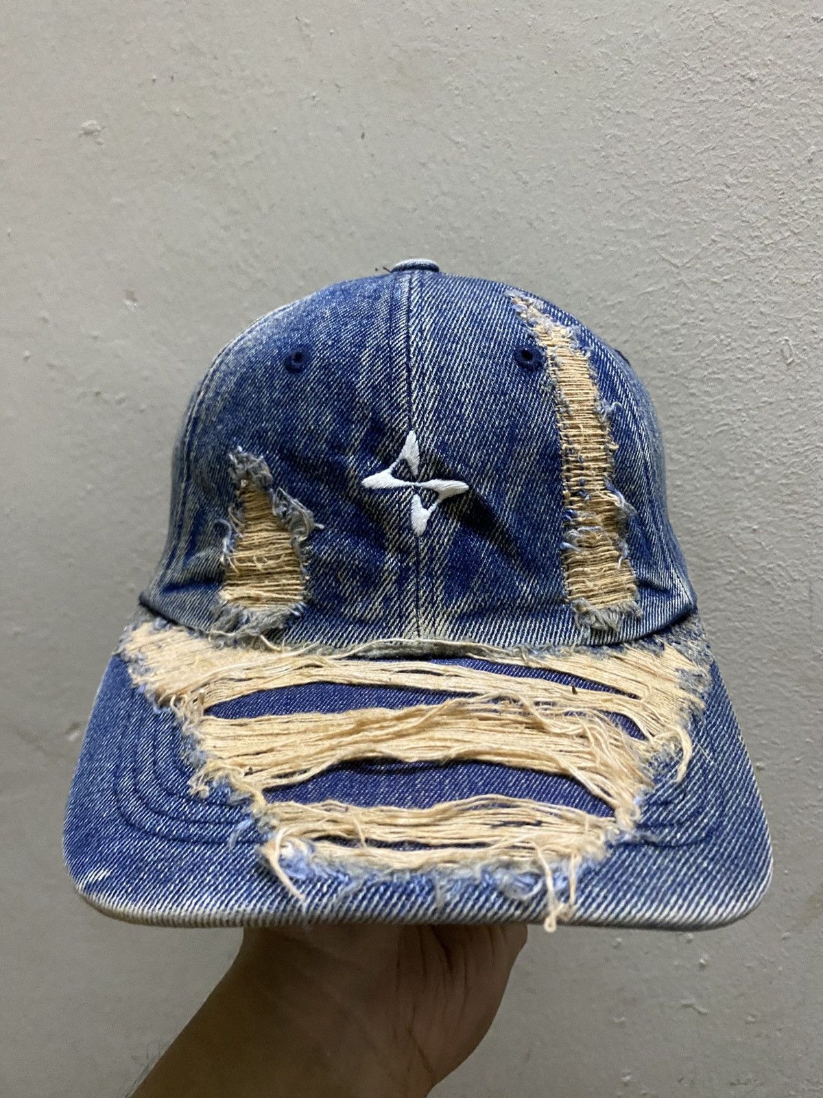 Other BLR Grunge Denim Distressed Washout Avant Garde Cap Size ONE SIZE - 3 Thumbnail