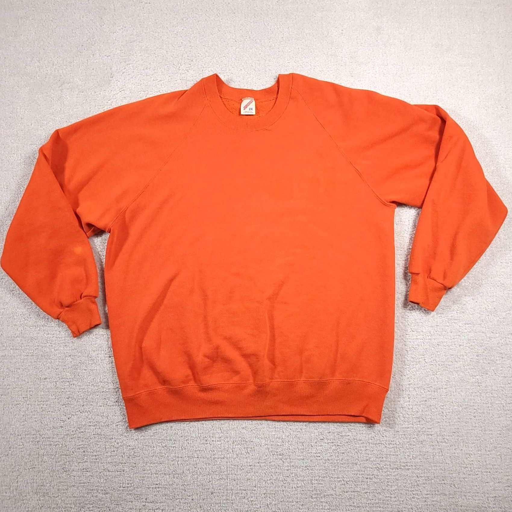 Jerzees VINTAGE JERZEES Orange Crewneck Sweatshirt Adult 2X Long Sleeve Sweatshirt Unisex Adults Mens Womens Orange Crewneck 2X Long Sleeve USA Pattern Solid Size US XXL / EU 58 / 5 - 2 Thumbnail