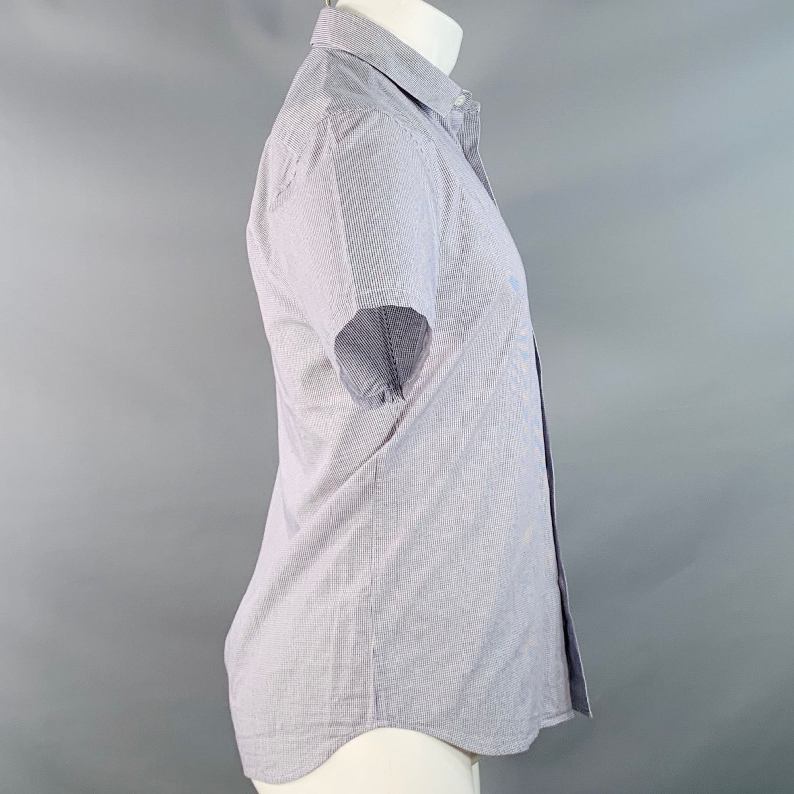 agnes b. AGNÈS B Gingham Cotton Button Down Collar Short Sleeve Shirt Size US M / EU 48-50 / 2 - 3 Thumbnail