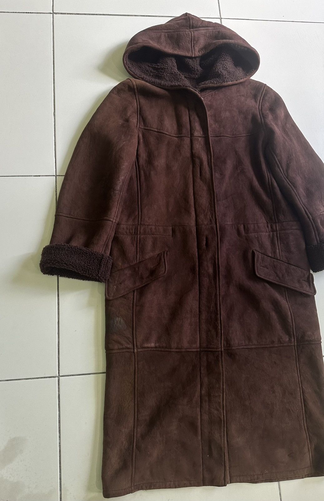 Loewe ❤️VINTAGE❤️ LOEWE LEATHER SHEARSLING LONG JACKETS Size S / US 4 / IT 40 - 2 Thumbnail
