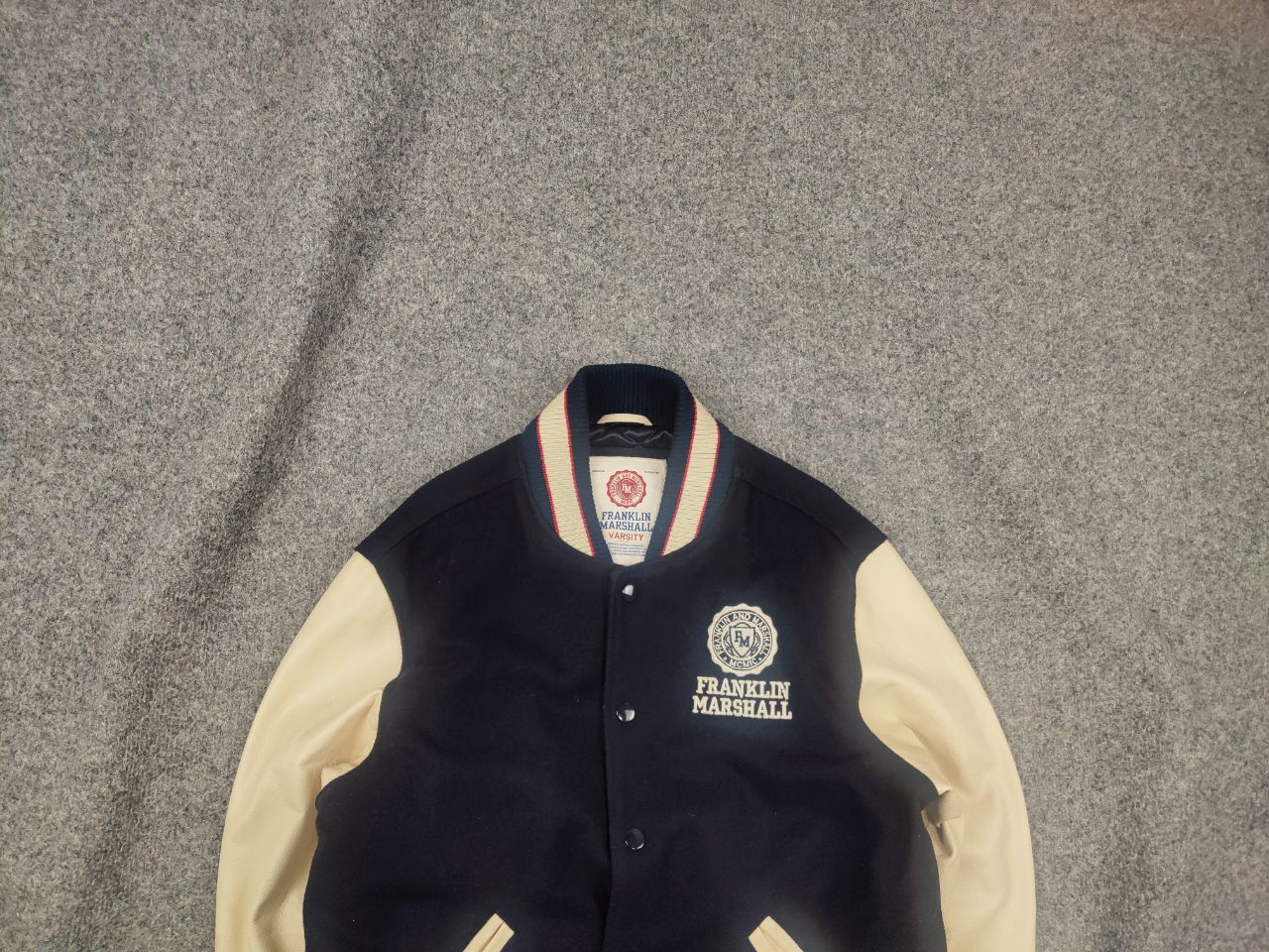 Franklin & Marshall Vintage Franklin & Marshall Varsity Wool Bomber Jacket Size US L / EU 52-54 / 3 - 1 Thumbnail