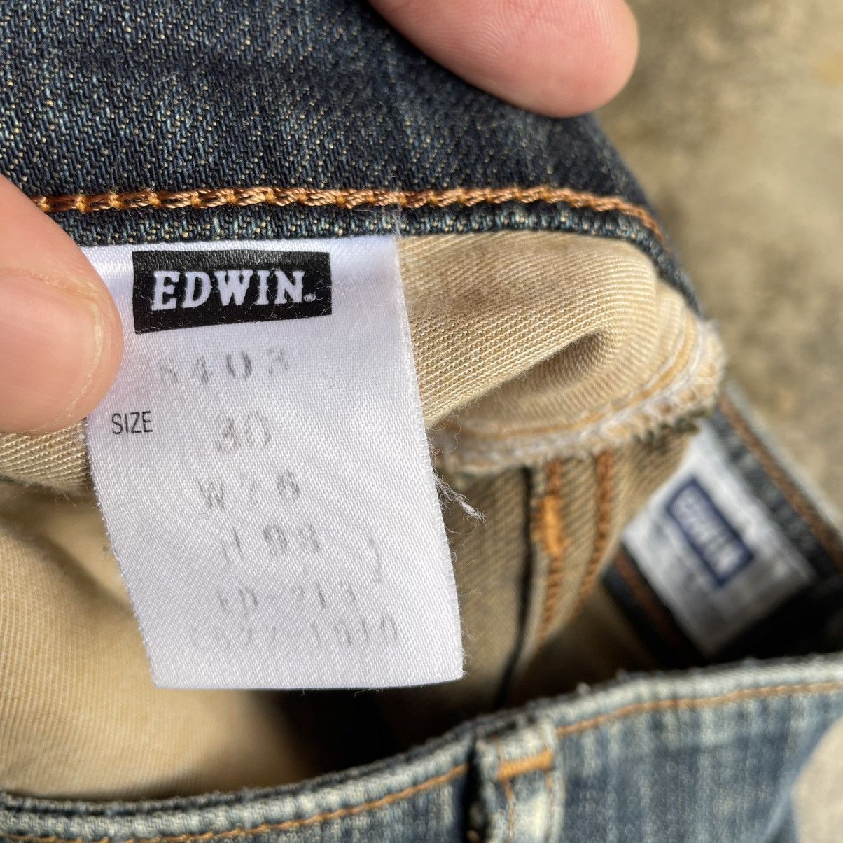 Edwin 🔥Vintage Edwin 403 Stoned Washed Ripped Distress Soft Jeans Size US 29 - 17 Thumbnail
