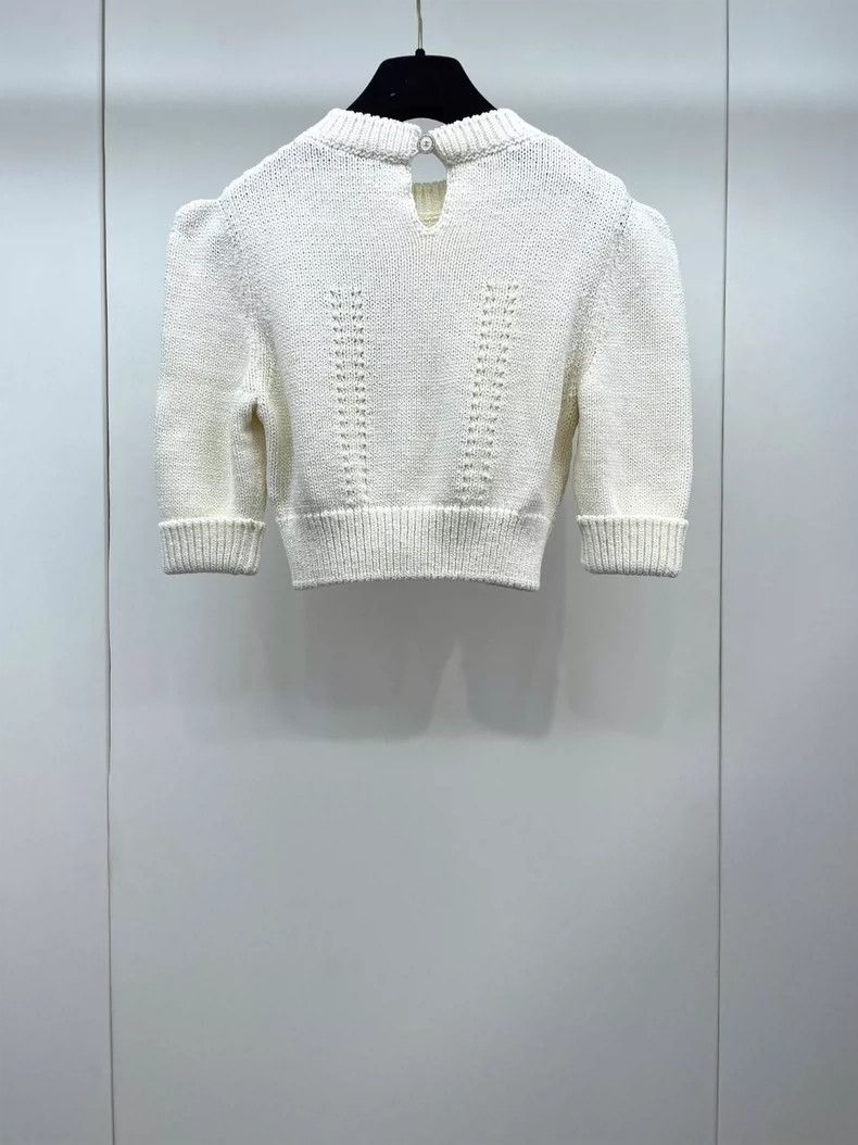 Chanel Chanel 23S milky white knitted long sleeves 2504-Nextarrow Size XXS / US 00 / IT 34 - 2 Thumbnail