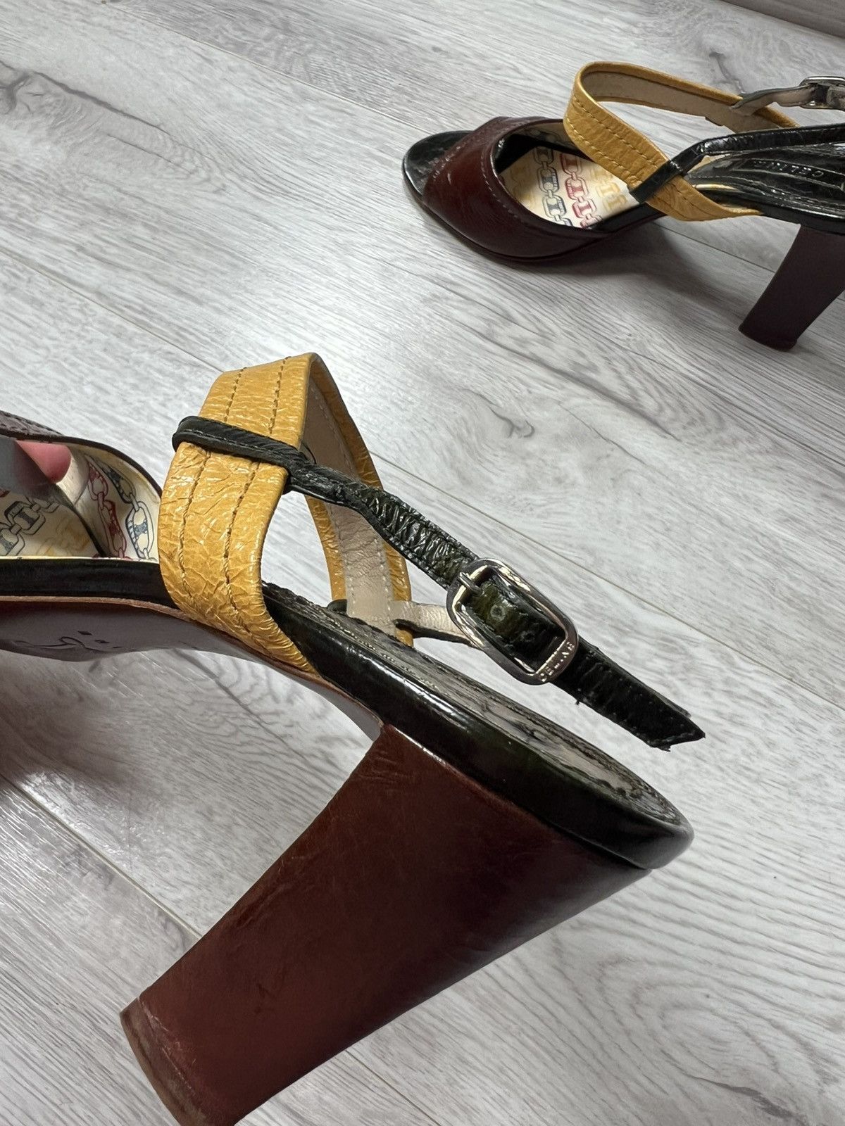 Celine Celine Multicolor Leather Slingback Open Toe Sandals Size 39 Size US 9 / IT 39 - 14 Thumbnail