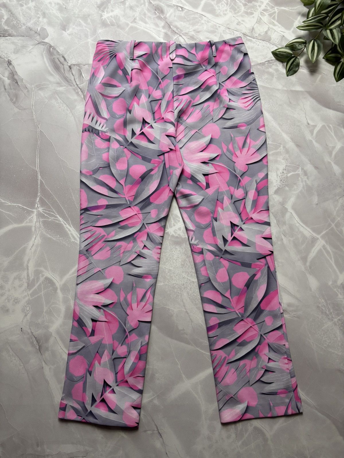 Other Marc Cain Pink Floral Print Stretch Pants Womens N4 (M) Size 30" / US 8 / IT 44 - 7 Thumbnail