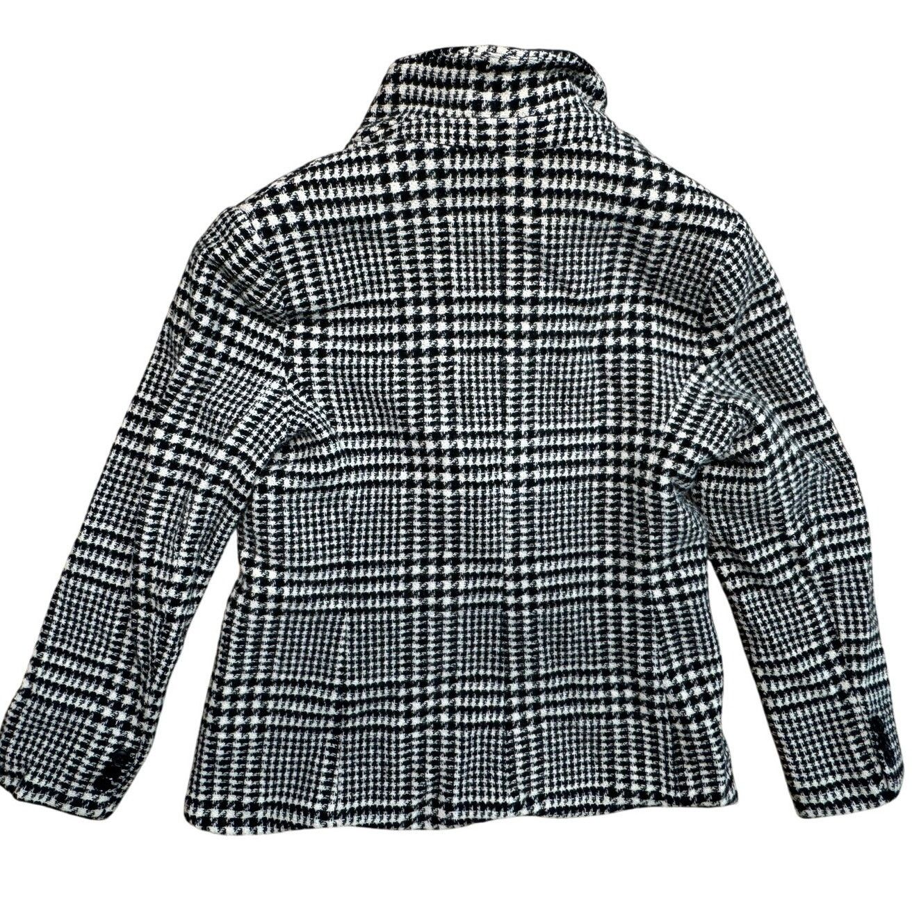 Bloomingdale's NEW Bloomingdales Women's Vintage 90's Wool Plaid Peacoat Size M / US 6-8 / IT 42-44 - 2 Thumbnail