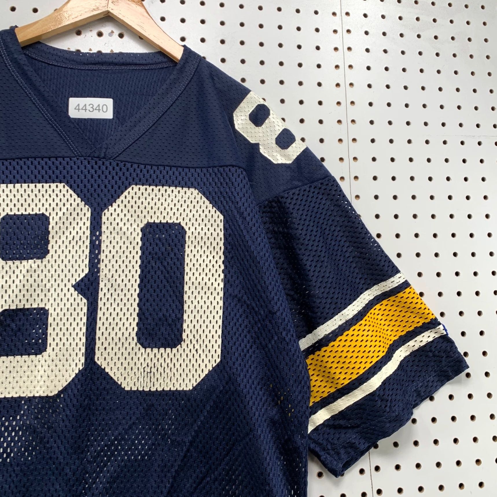 Champion VINTAGE Champion Football Jersey Mens L Blue #80 Navy Blue Yellow 80s USA Shirt Mens L Blue 80s Football Jersey Size US L / EU 52-54 / 3 - 6 Thumbnail