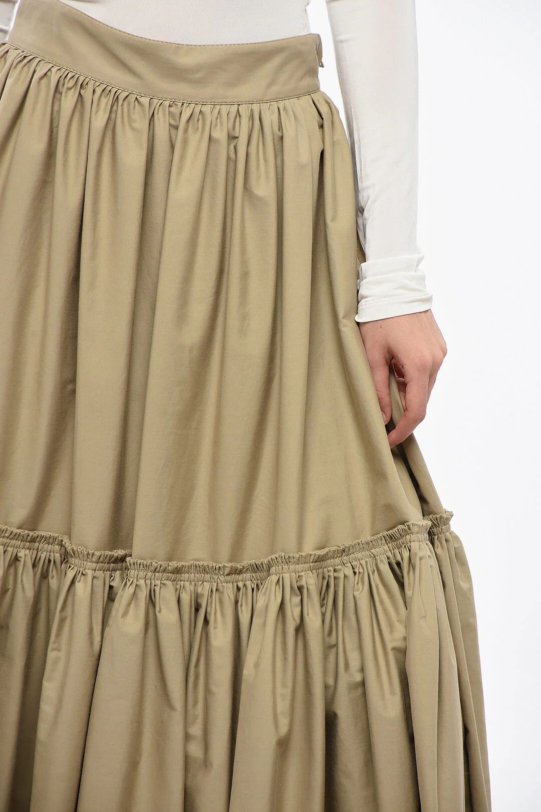 Dior og1mm0326 Cotton Poplin Maxi Skirt in Beige Size 30" / US 8 / IT 44 - 3 Thumbnail