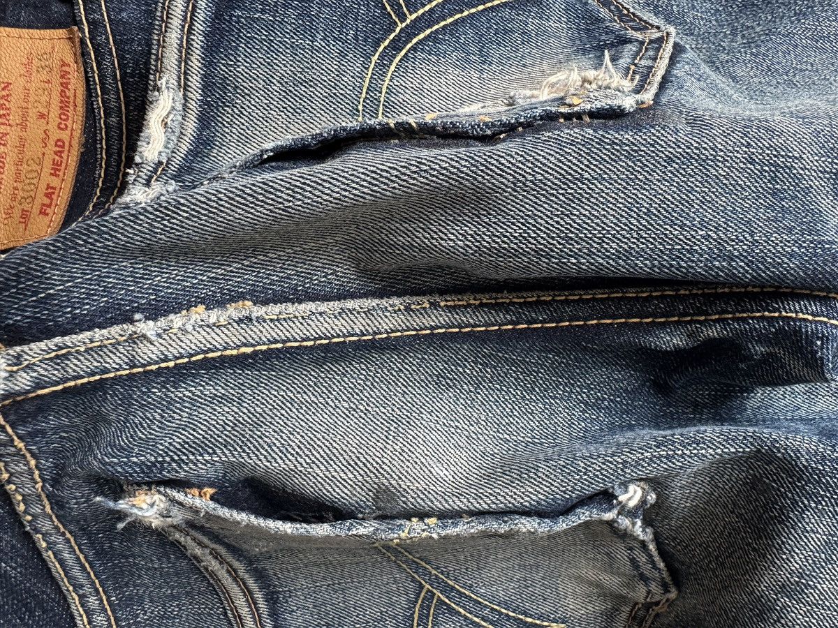 The Flat Head The Flat Head 3002 Golden Selvedge Raw denim faded jeans Size US 29 - 14 Thumbnail
