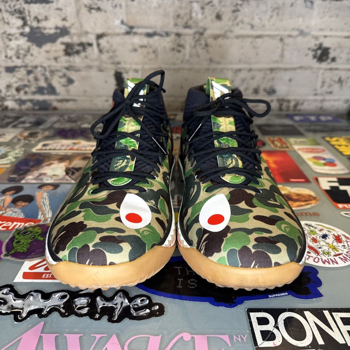 Adidas × Bape Adidas Dame 4 Bape A Bathing Ape Sz 9.5 Green Camo NDS Size US 9.5 / EU 42-43 - 4 Thumbnail