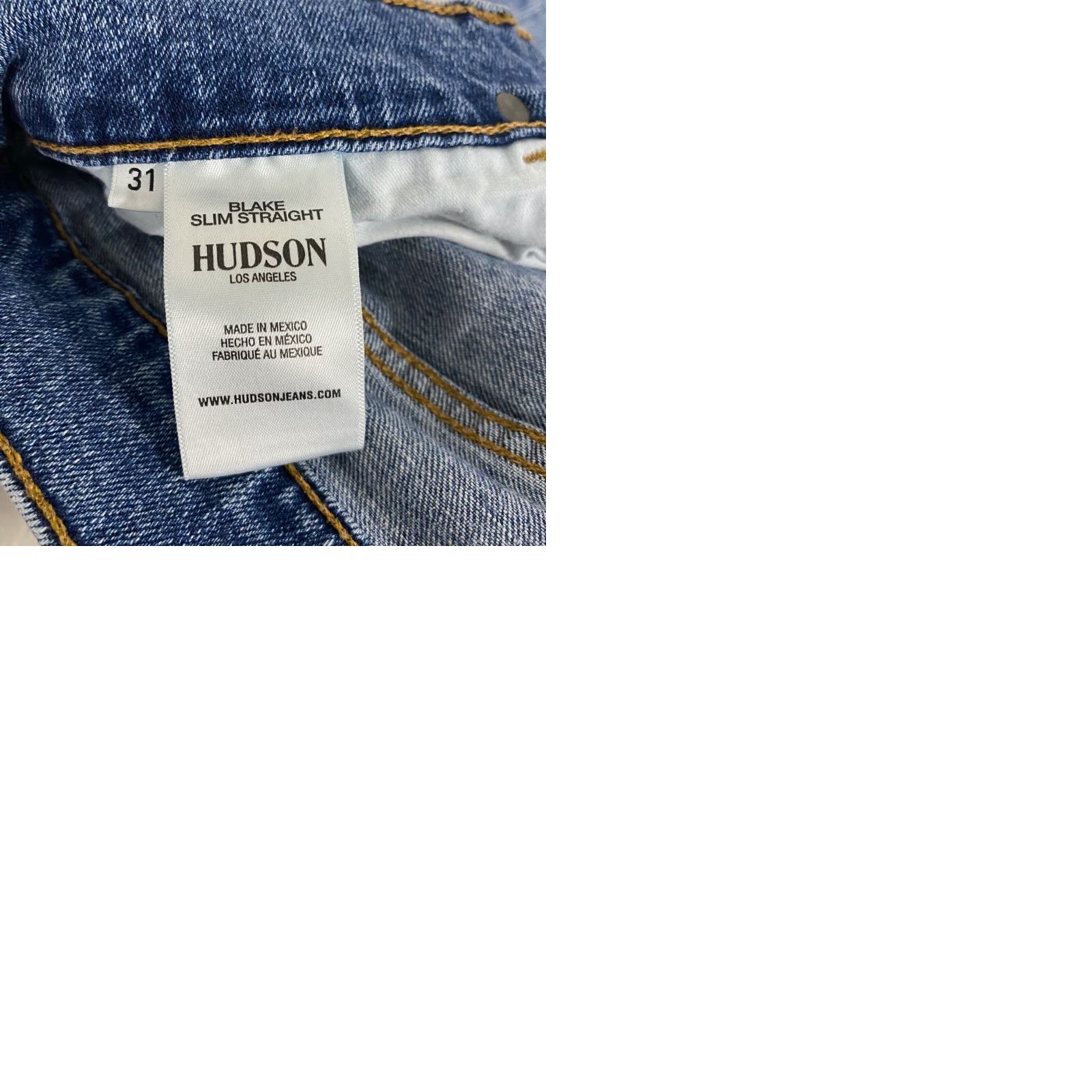 Hudson Hudson Jeans Blake Slim Straight Blue Pants 31 x 31 Mens Size US 31 - 12 Thumbnail