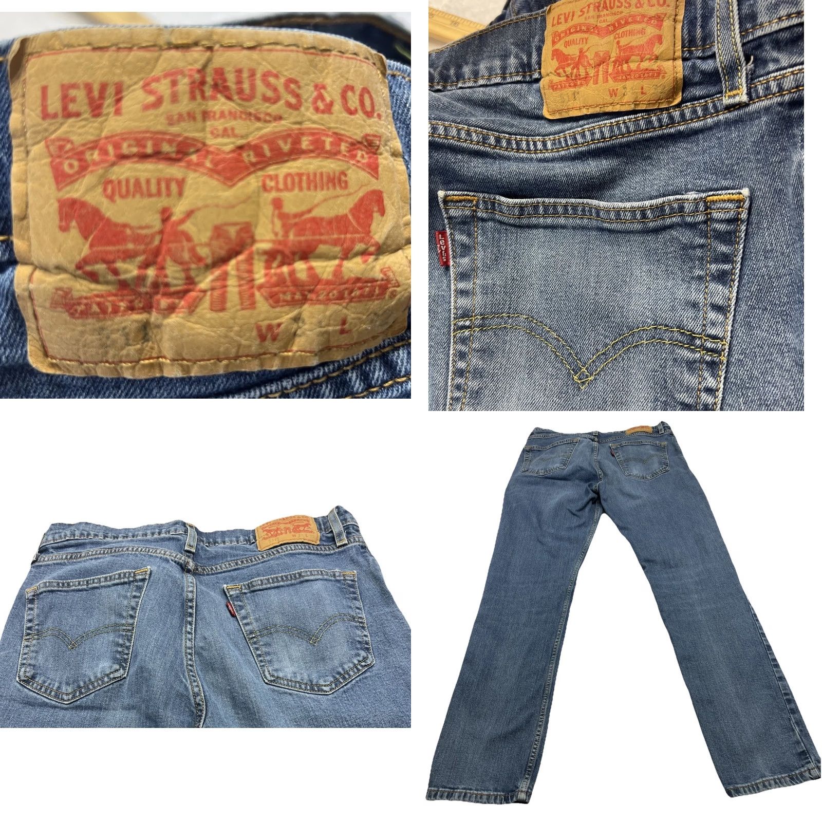 Levi's Levi’s 514 Jeans Men 30x29 Blue Medium Wash Straight Fit Denim Classic Rise Mid Zip Button Size US 30 / EU 46 - 9 Thumbnail