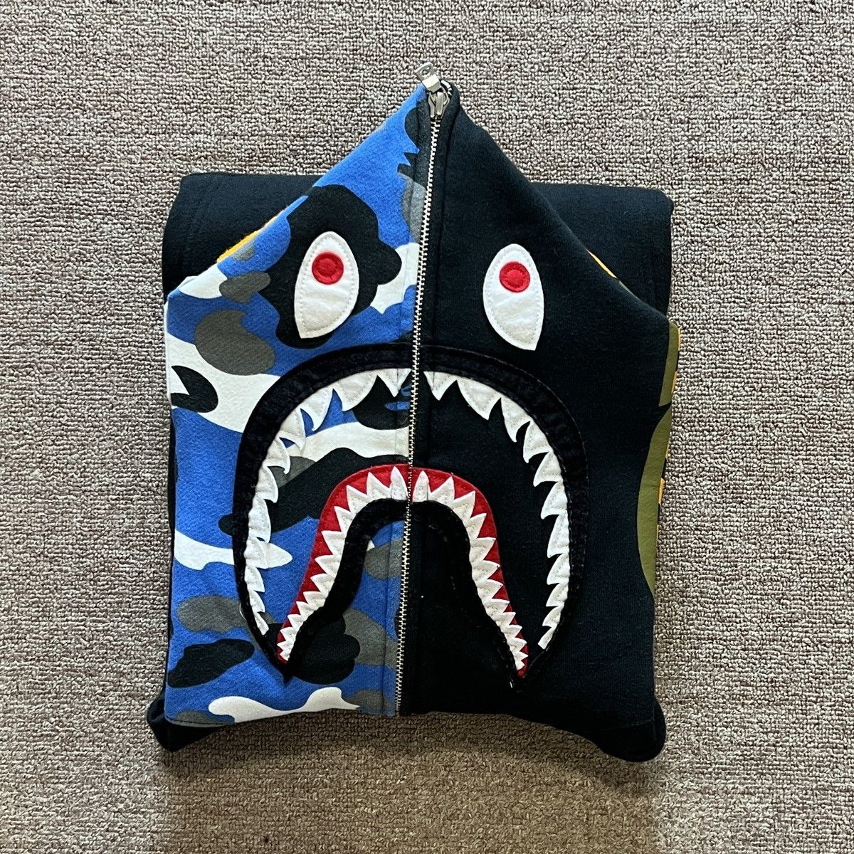 Bape Bape Half Camo Shark Hoodie | Grailed