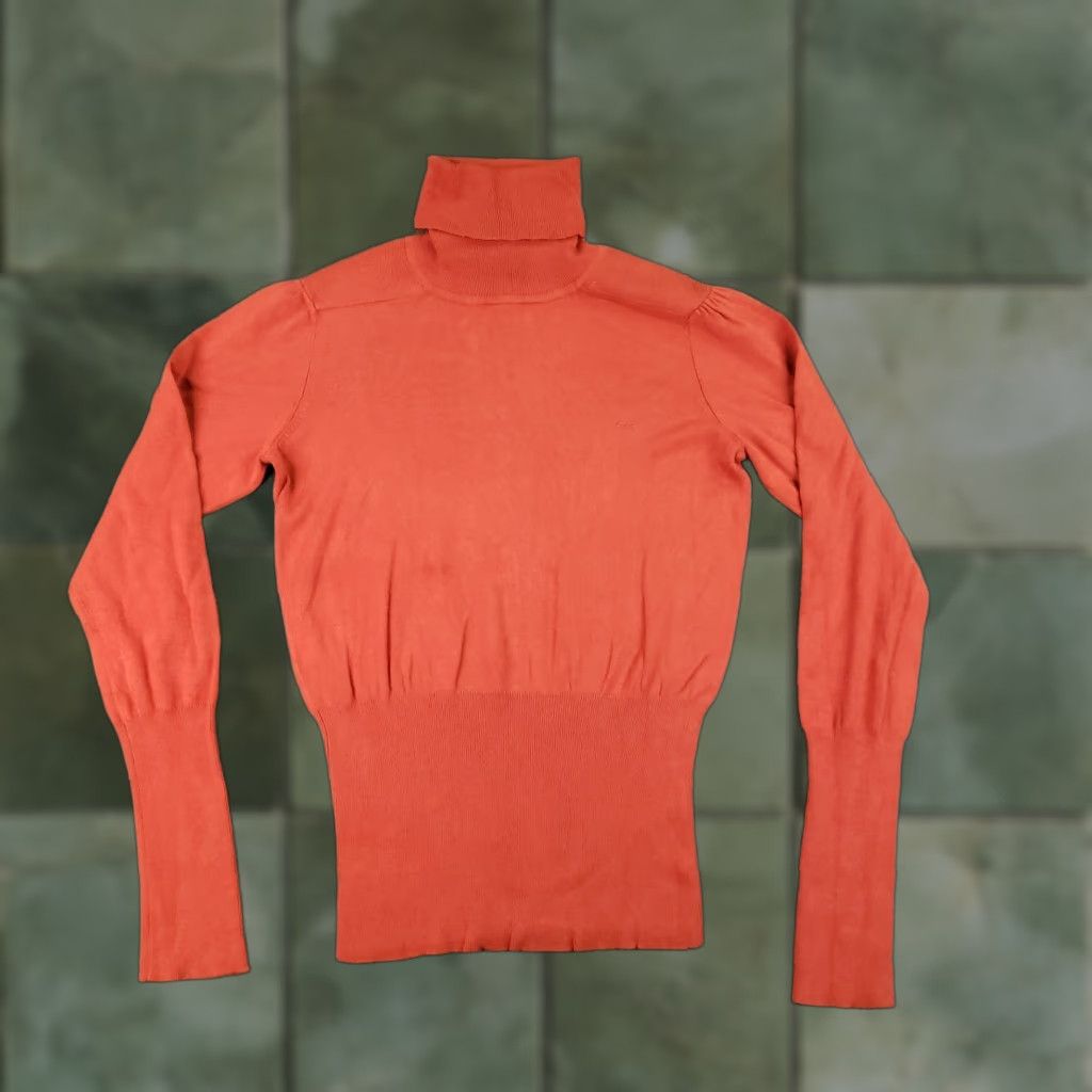 Escada VINTAGE Escada Sport Sweater Womens Small Orange Turtleneck Lightweight Pullover Casual Size S / US 4 / IT 40 - 1 Thumbnail