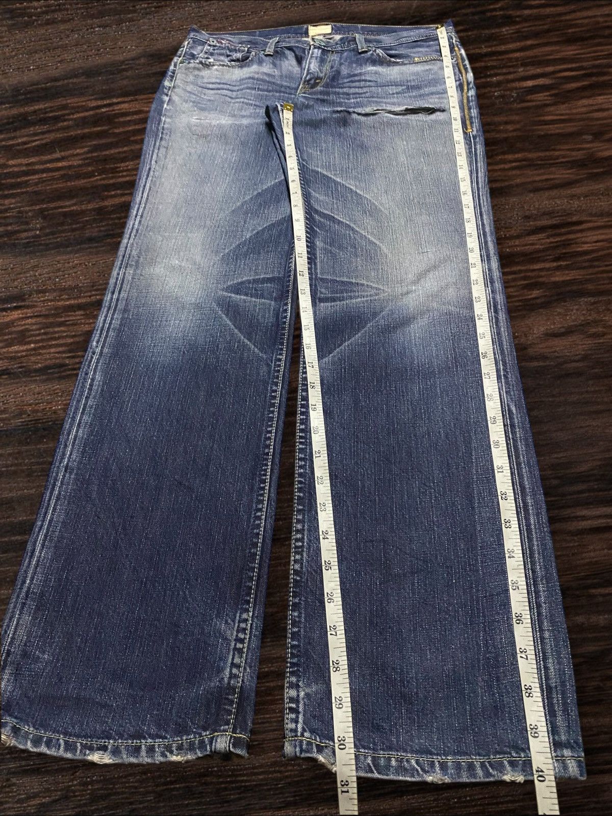 Levi's Vintage Levis Redloop Fade Wash Distressed Loose Jeans Size US 33 - 18 Thumbnail