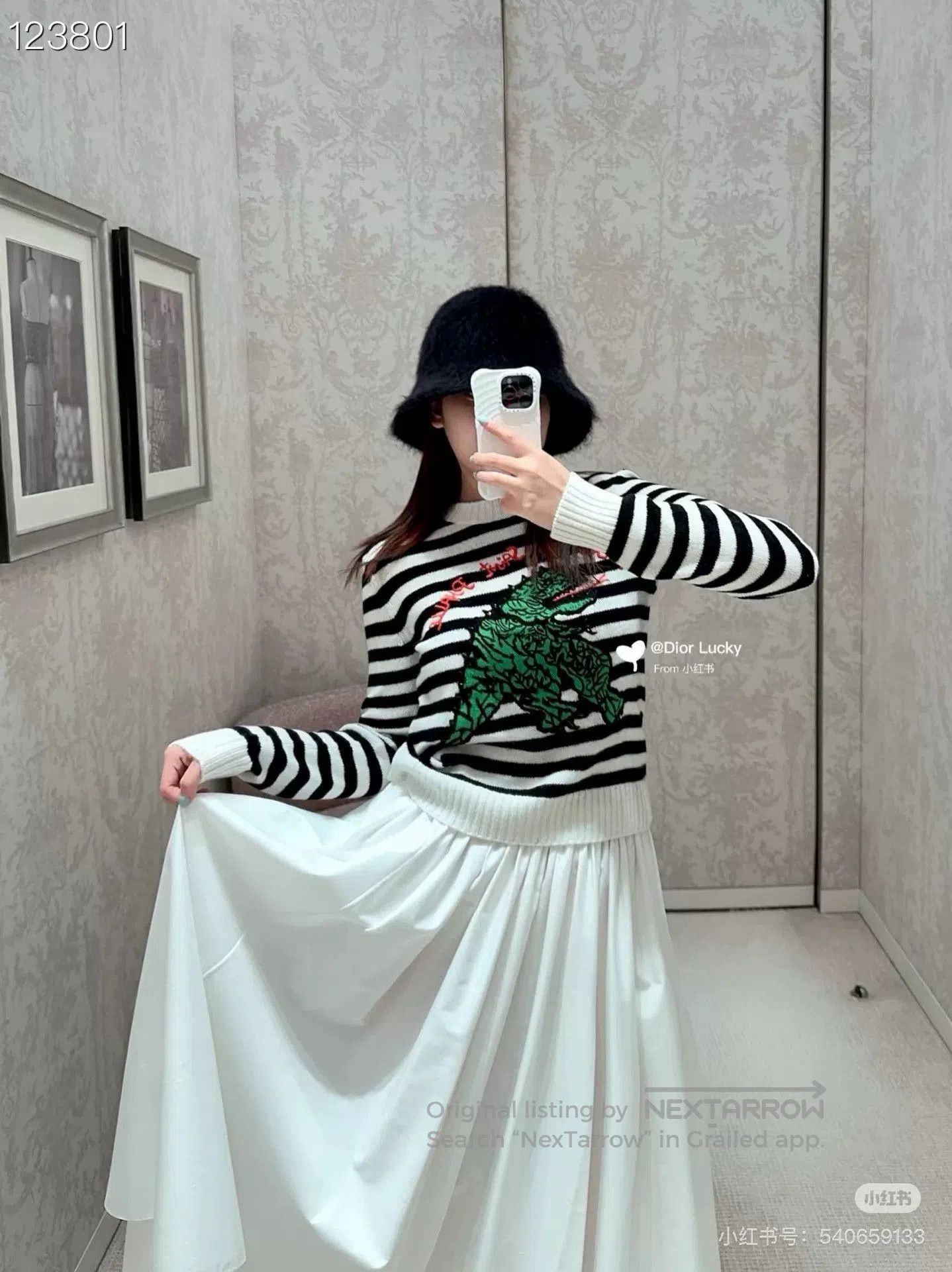 Dior Dior Black White Stripe Cashmere Knit Sweater. Size S / US 4 / IT 40 - 8 Thumbnail