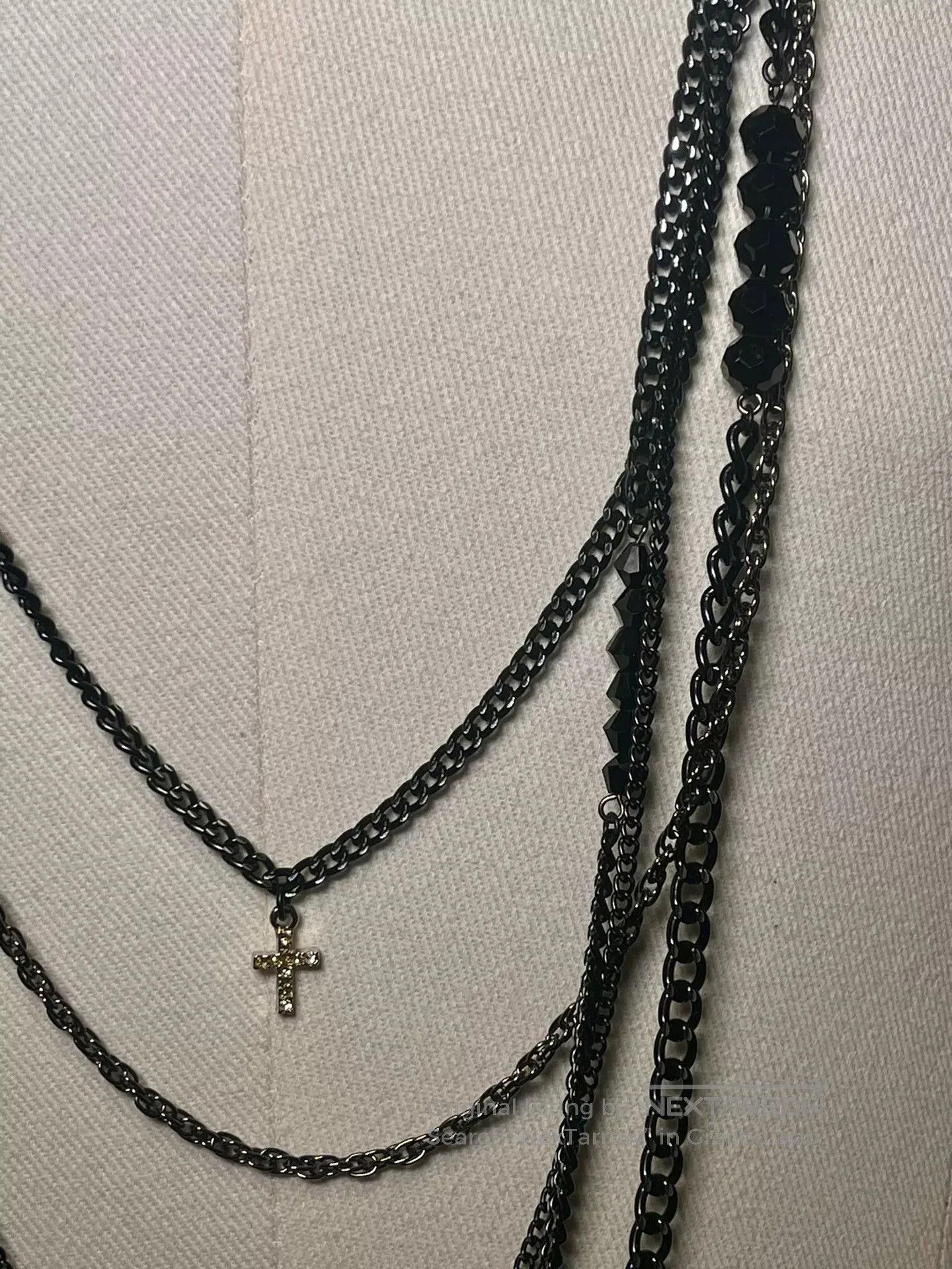 CIVARIZE adjustable black cross necklace with charms. Size ONE SIZE - 7 Thumbnail