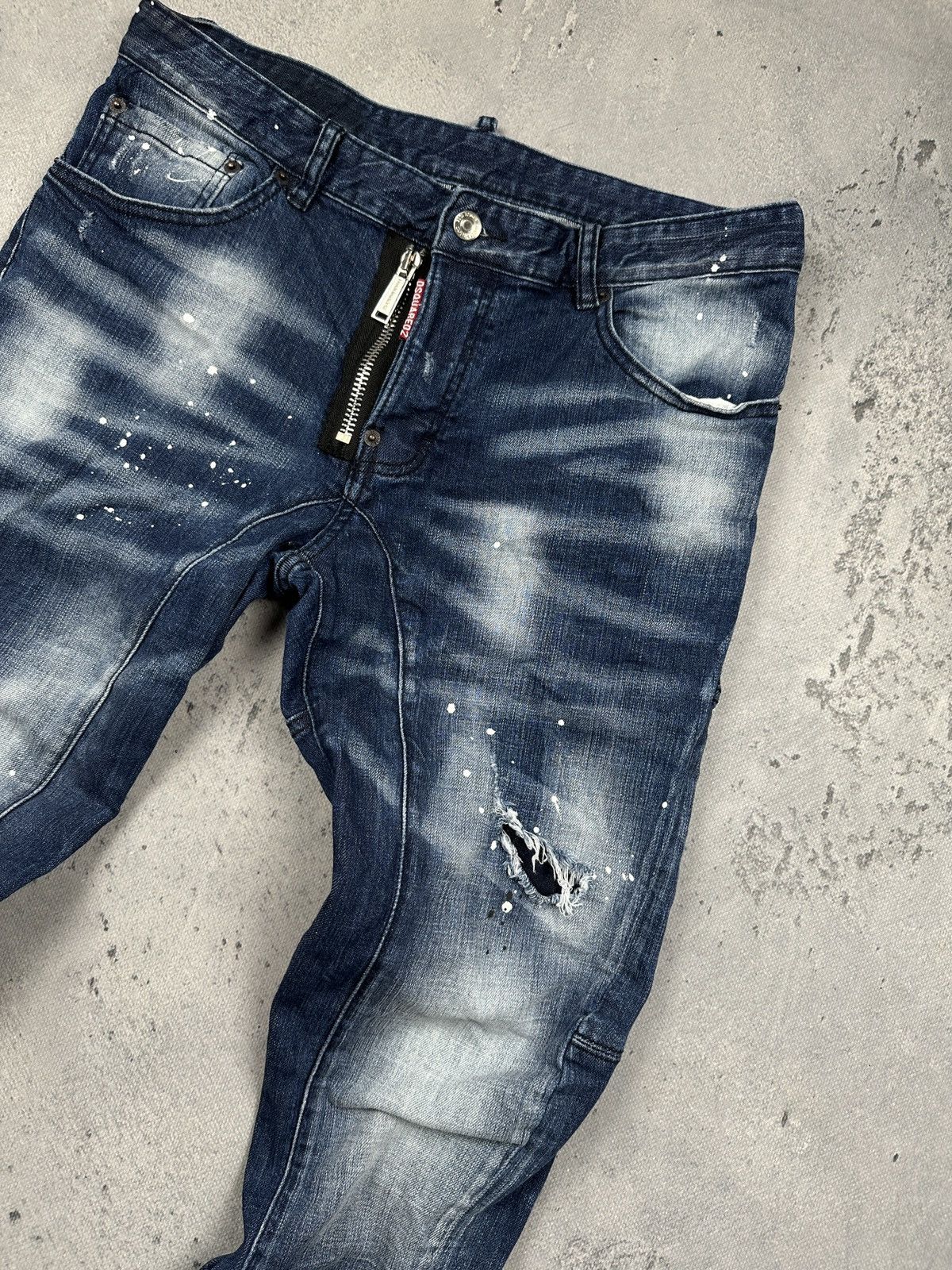 Dsquared2 Dsquared2 Distressed Vintage Wash Biker Jeans Splatter Rare Size US 34 / EU 50 - 12 Thumbnail