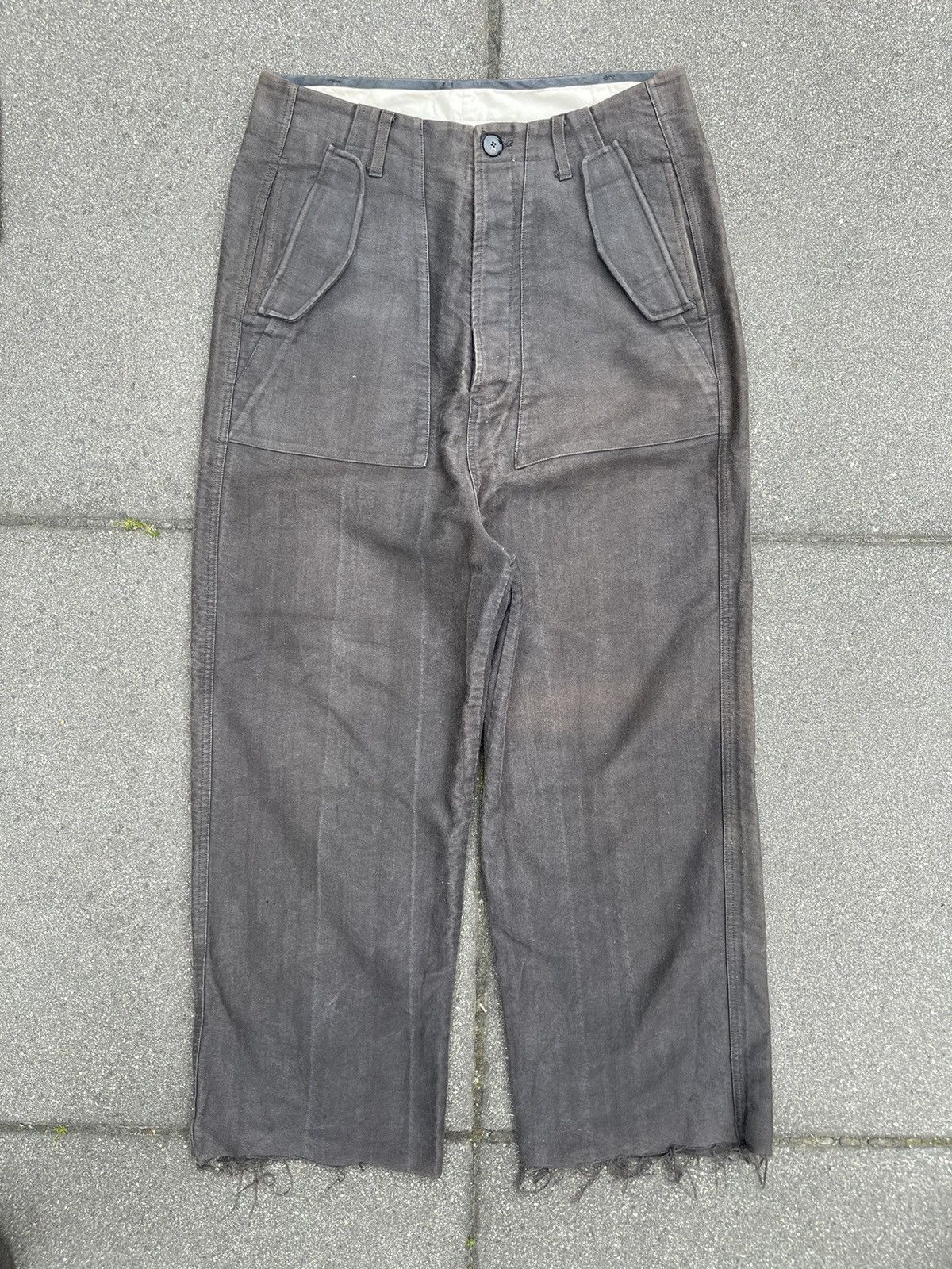 Pre-owned Rick Owens 2000 Extreme Cargo Flight Moleskin Pants Sun Fade
