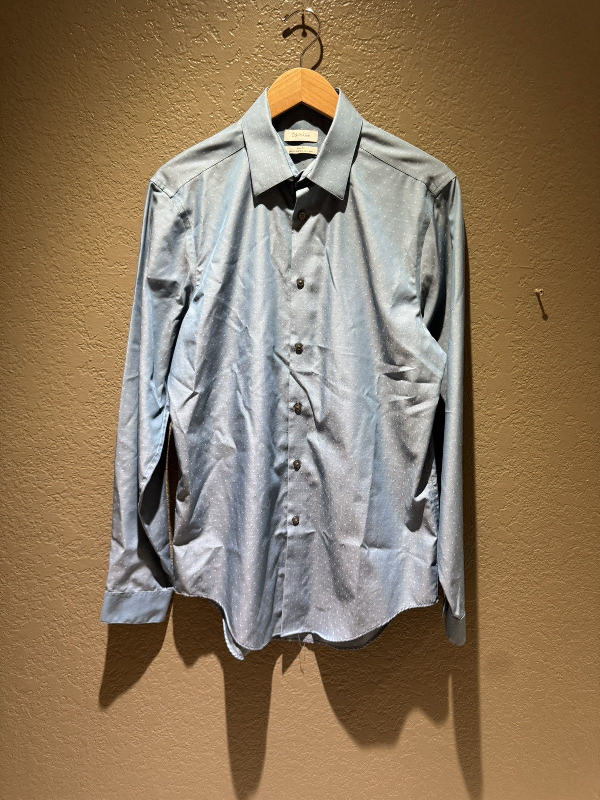 Calvin Klein Vintage Blue Calvin Klein Slim Fit Buttin Down Shirt 15 1/2 Size US M / EU 48-50 / 2 - 1 Thumbnail