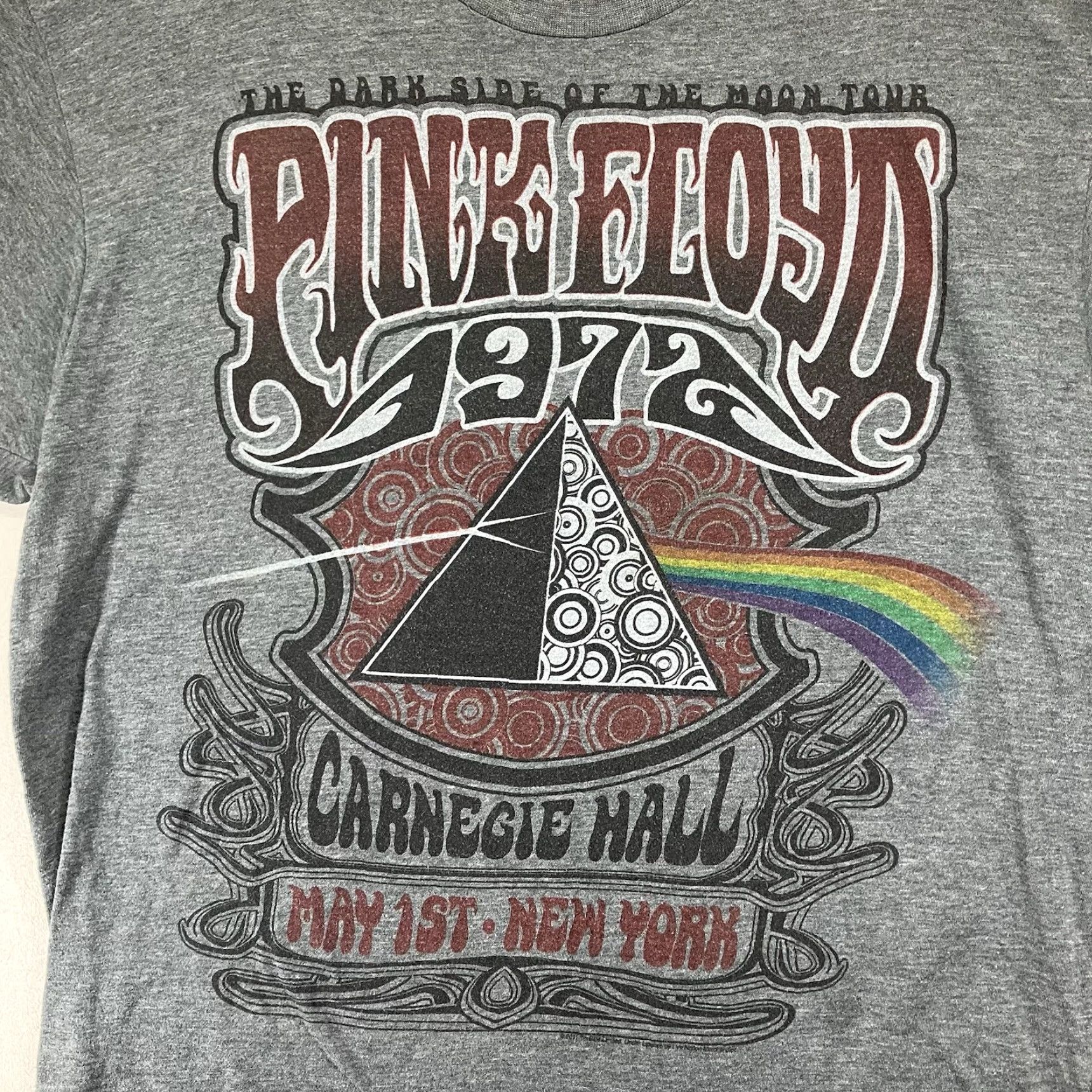 Liquid Blue Liquid Blue Pink Floyd T Shirt XL Gray Dark Side Of The Moon Graphic Crew Neck Short Sleeve Pullover Breathable Lightweight Women Casual Shirt Size XL / US 12-14 / IT 48-50 - 2 Thumbnail