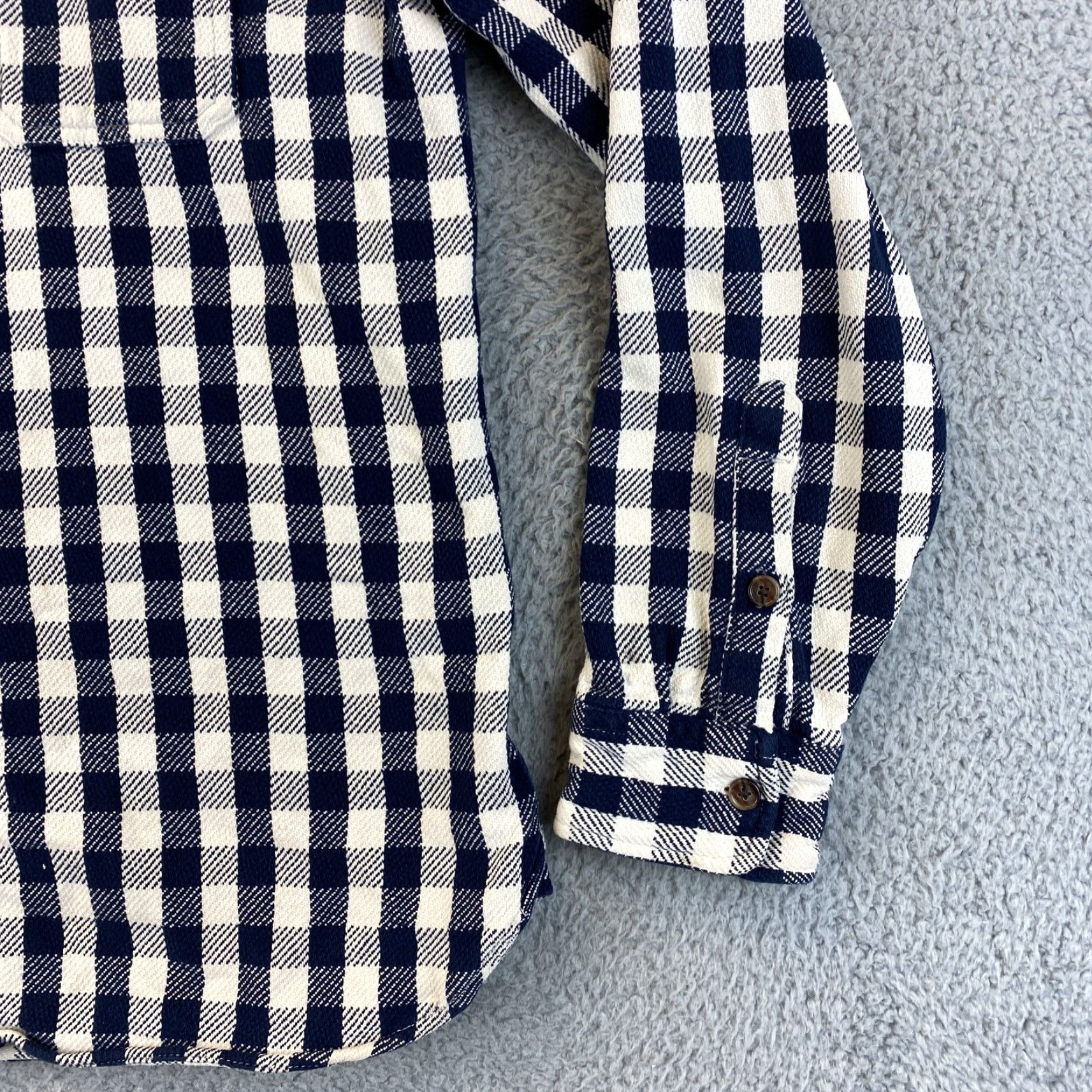 Gap VINTAGE Gap Mens Heavy Cotton Shirt M White Black Checked Long Sleeve Button-Up 90s Mens Size US M / EU 48-50 / 2 - 2 Thumbnail