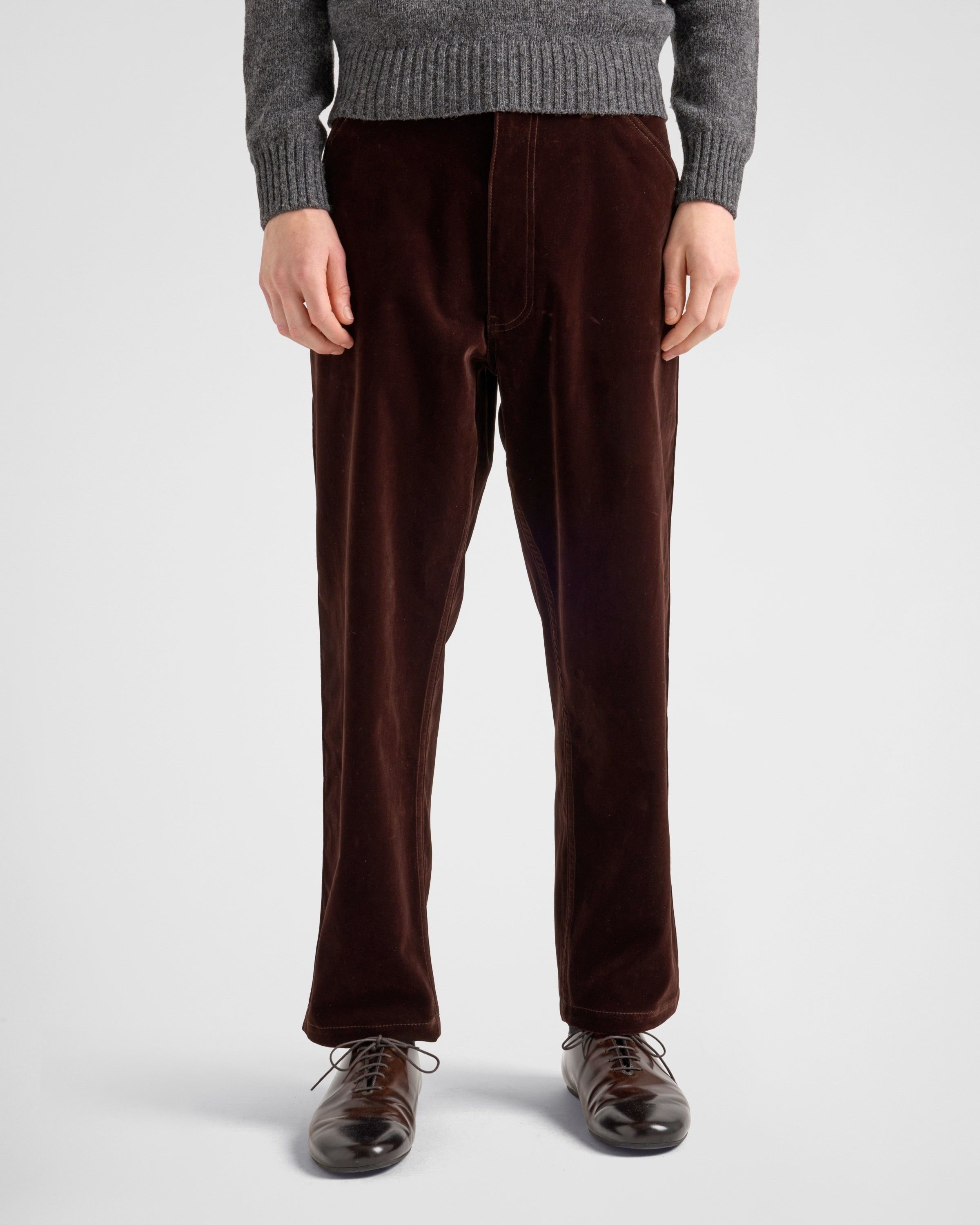Prada o1bcso1str1025 Velvet Denim Pants in Brown Size US 30 / EU 46 - 4 Thumbnail