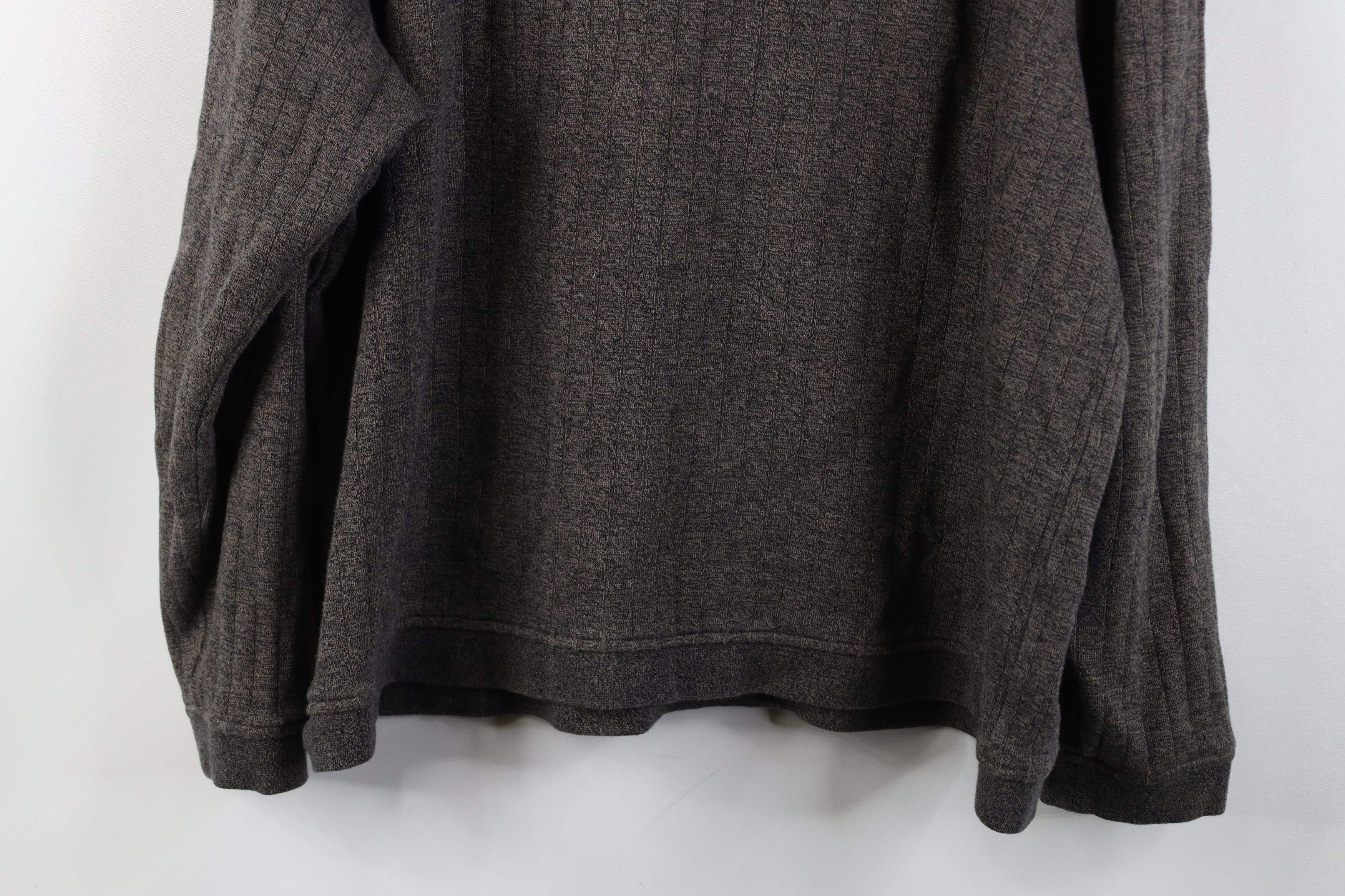 Vintage Vintage 90s Perry Ellis Ribbed Knit V-Neck Sweater Brown Size US L / EU 52-54 / 3 - 11 Thumbnail