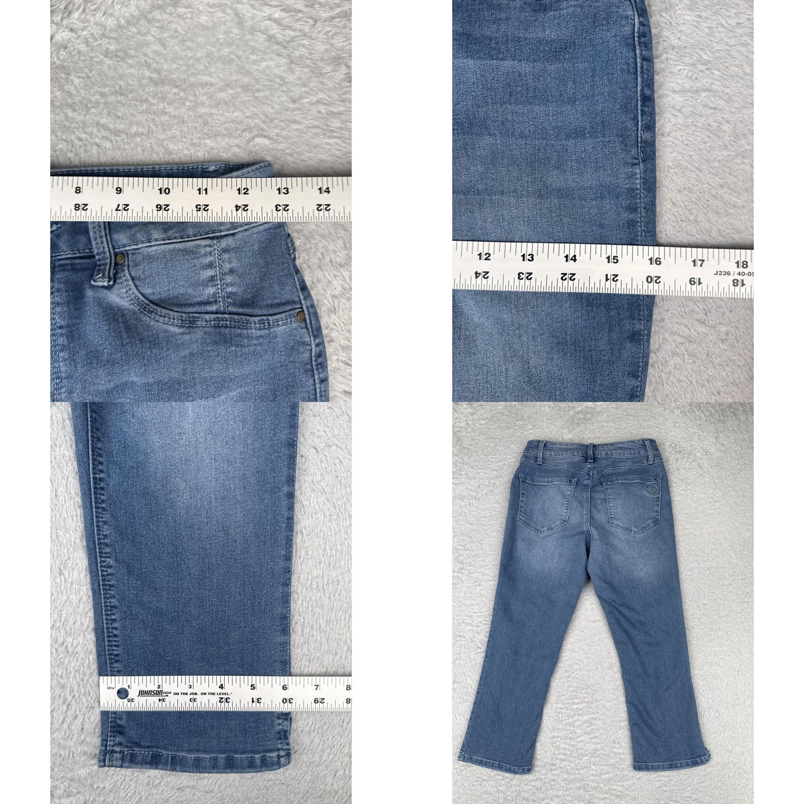 Vintage Laurie Felt Jeans Womens XS Blue Denim Silky Capri Vital Stretch Technology Size 26" / US 2 / IT 38 - 9 Thumbnail