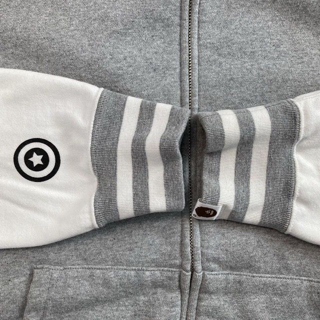 Bape BAPE Shark Full Zip Hoodie Gray x White a bathing ape NIGO Size US L / EU 52-54 / 3 - 6 Thumbnail